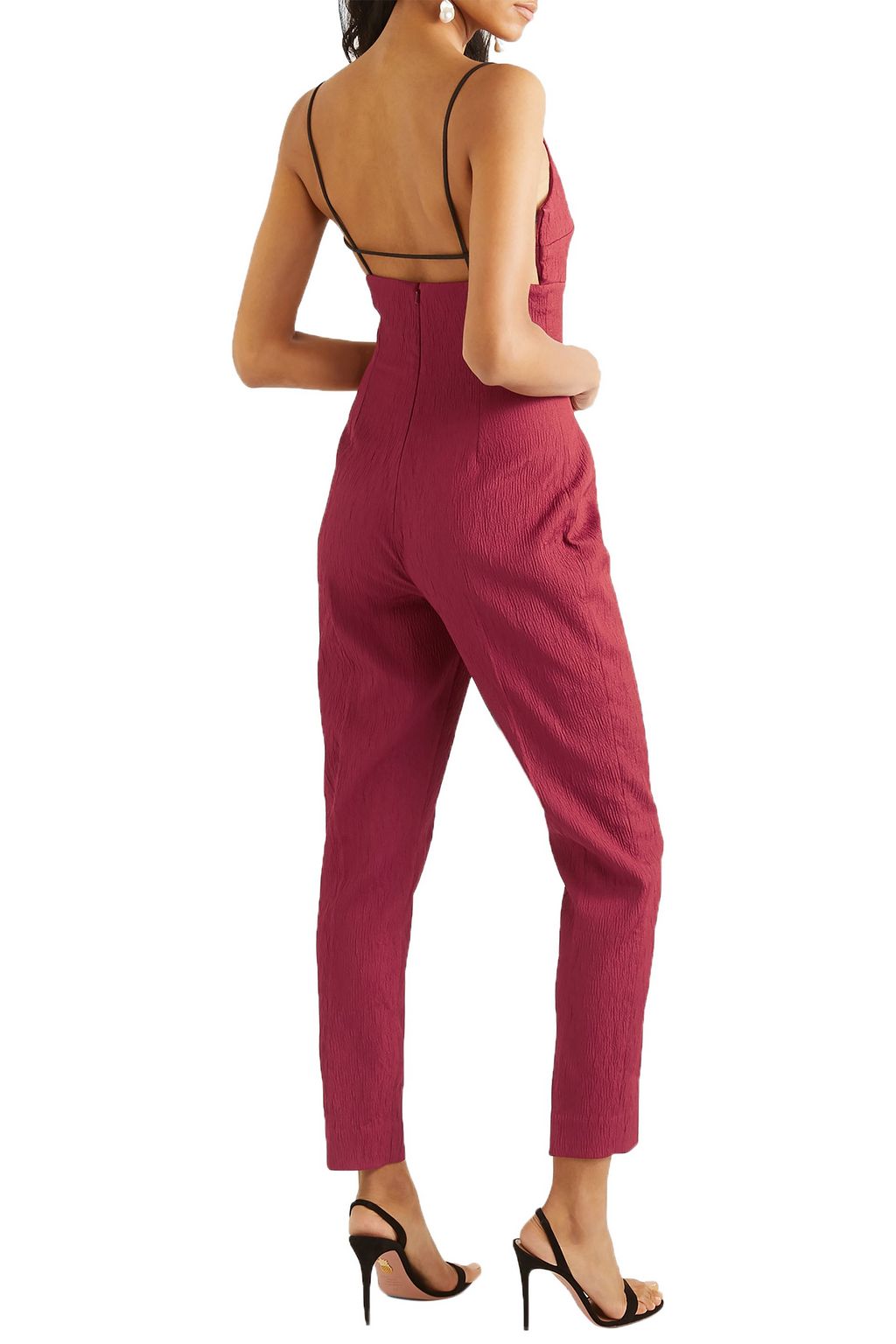EMILIA WICKSTEAD Selma open-back cloqué jumpsuit