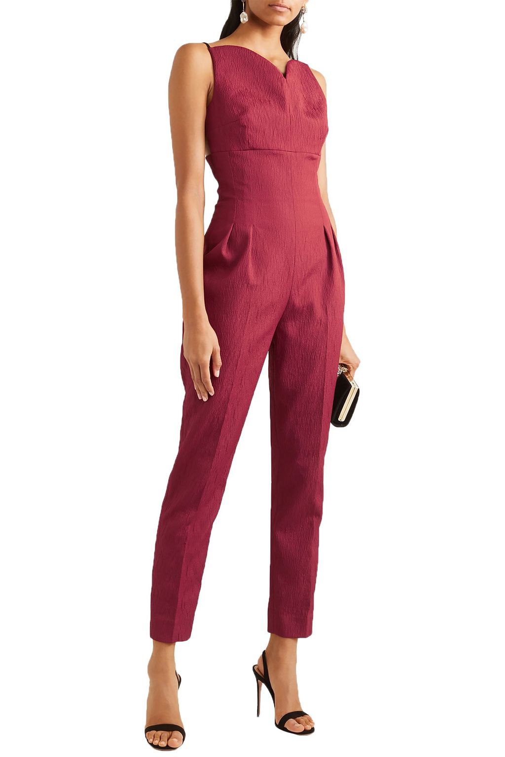 EMILIA WICKSTEAD Selma open-back cloqué jumpsuit