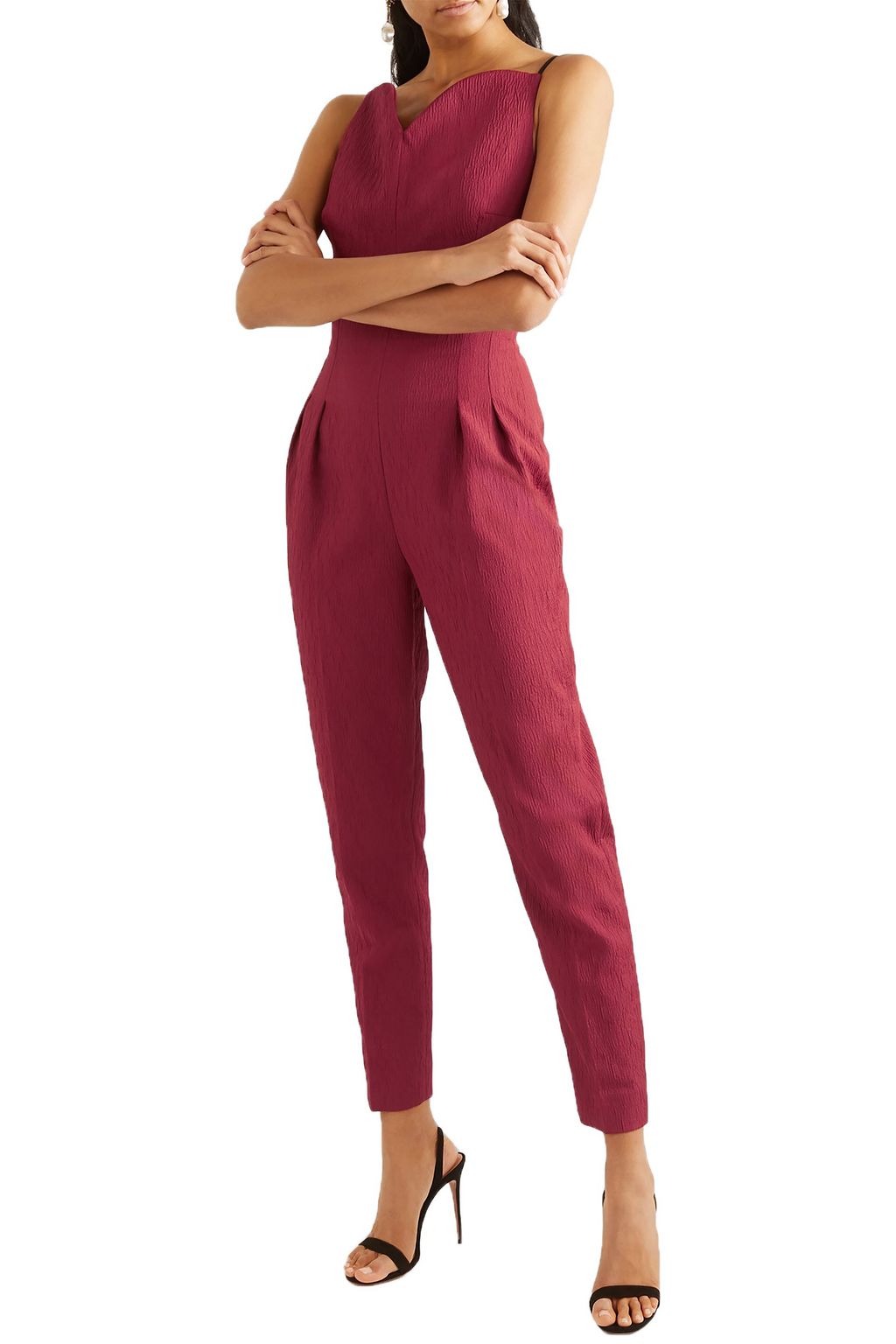 EMILIA WICKSTEAD Selma open-back cloqué jumpsuit