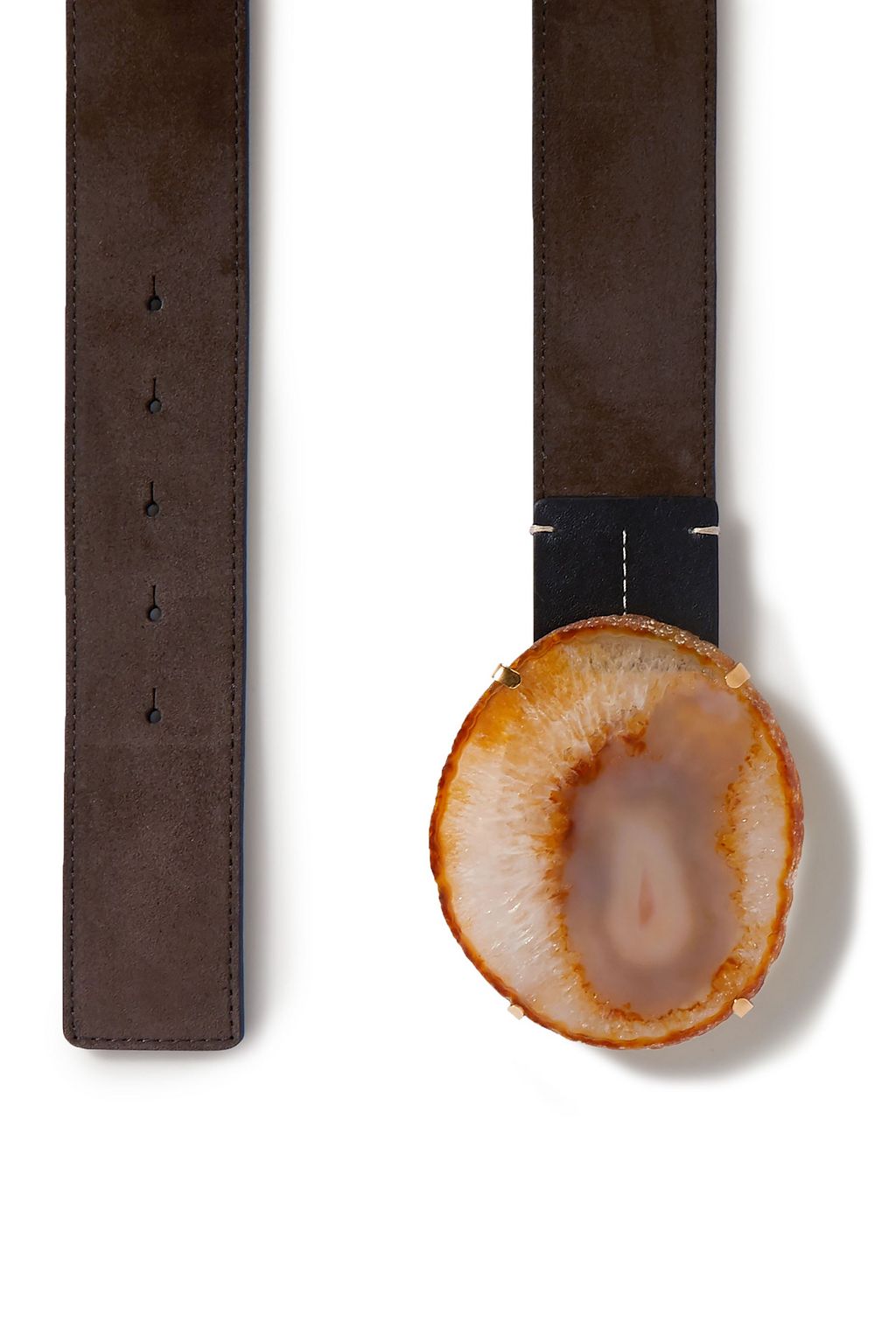 ALTUZARRA Suede, leather and agate belt