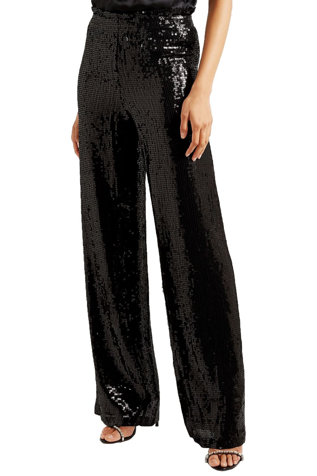 ALICE + OLIVIA Elba sequined crepe wide-leg pants