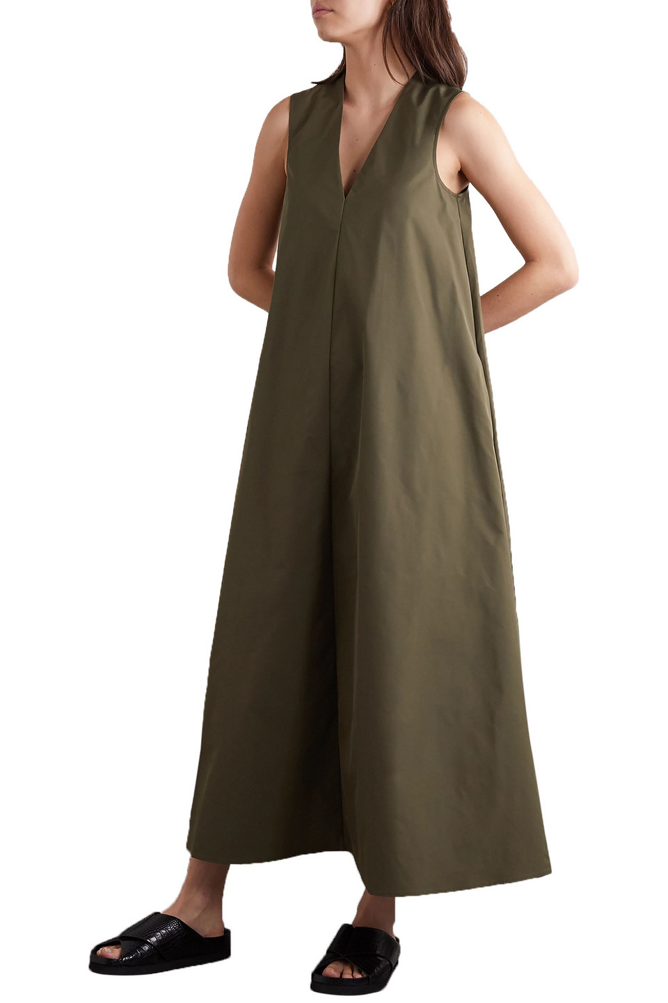 Co Woven Maxi Dress In Green