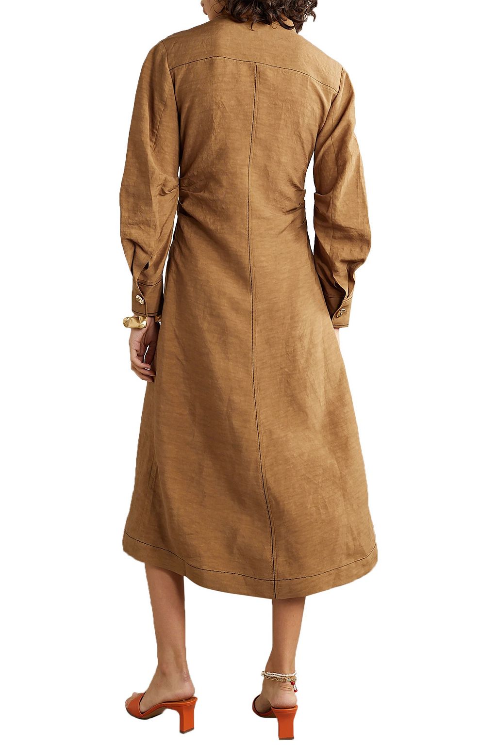 REJINA PYO Paula ruched woven midi dress