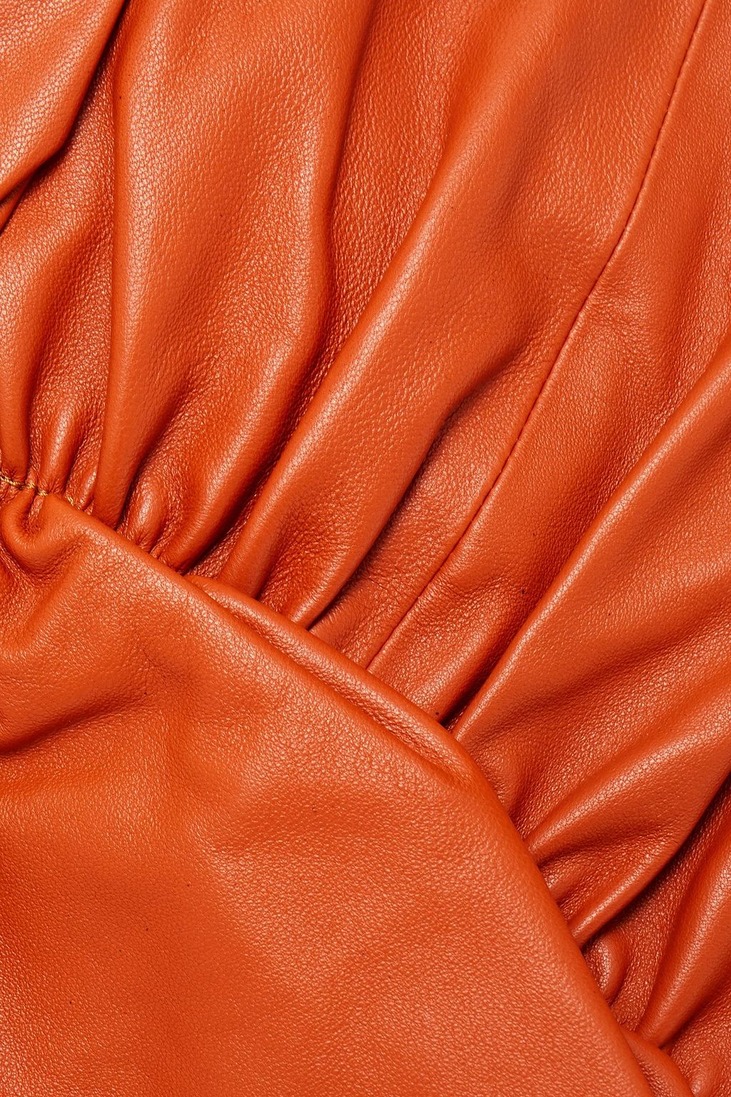 ISABEL MARANT Nela ruffled ruched leather mini skirt