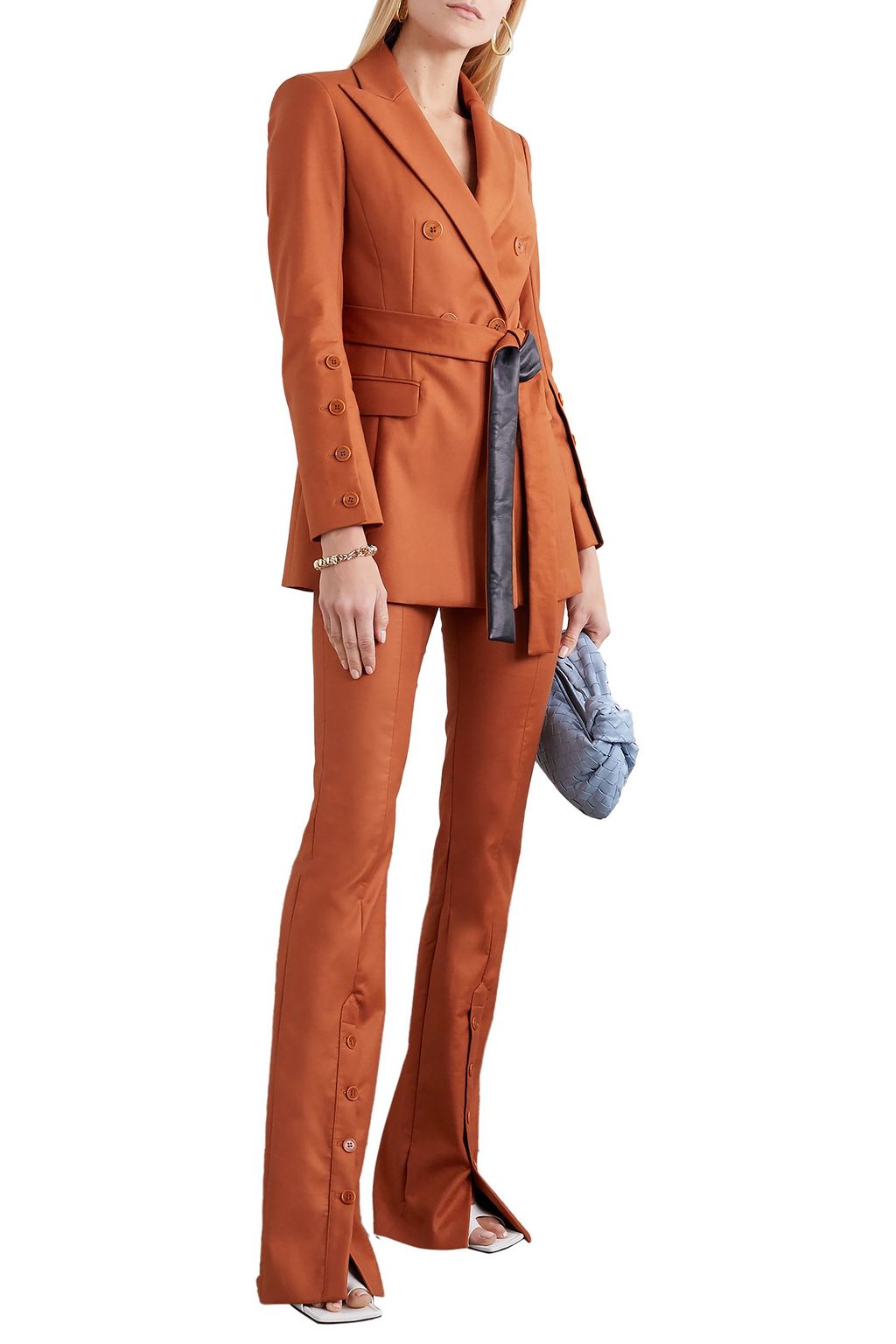 ALTUZARRA Olivisi belted double-breasted cotton-blend blazer