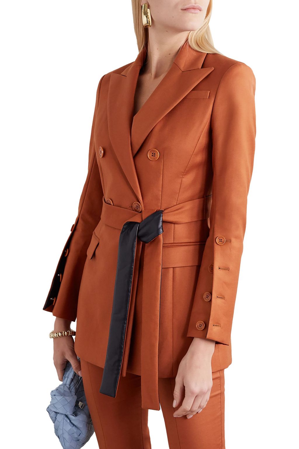 ALTUZARRA Olivisi belted double-breasted cotton-blend blazer