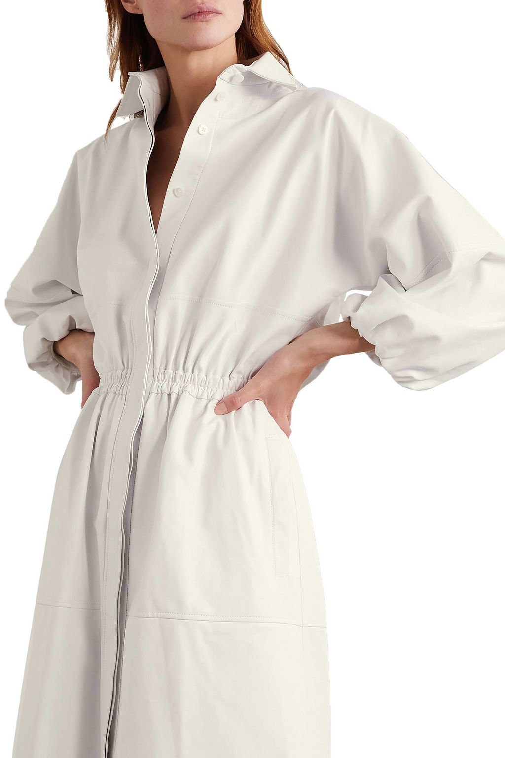 GABRIELA HEARST Ares leather midi shirt dress