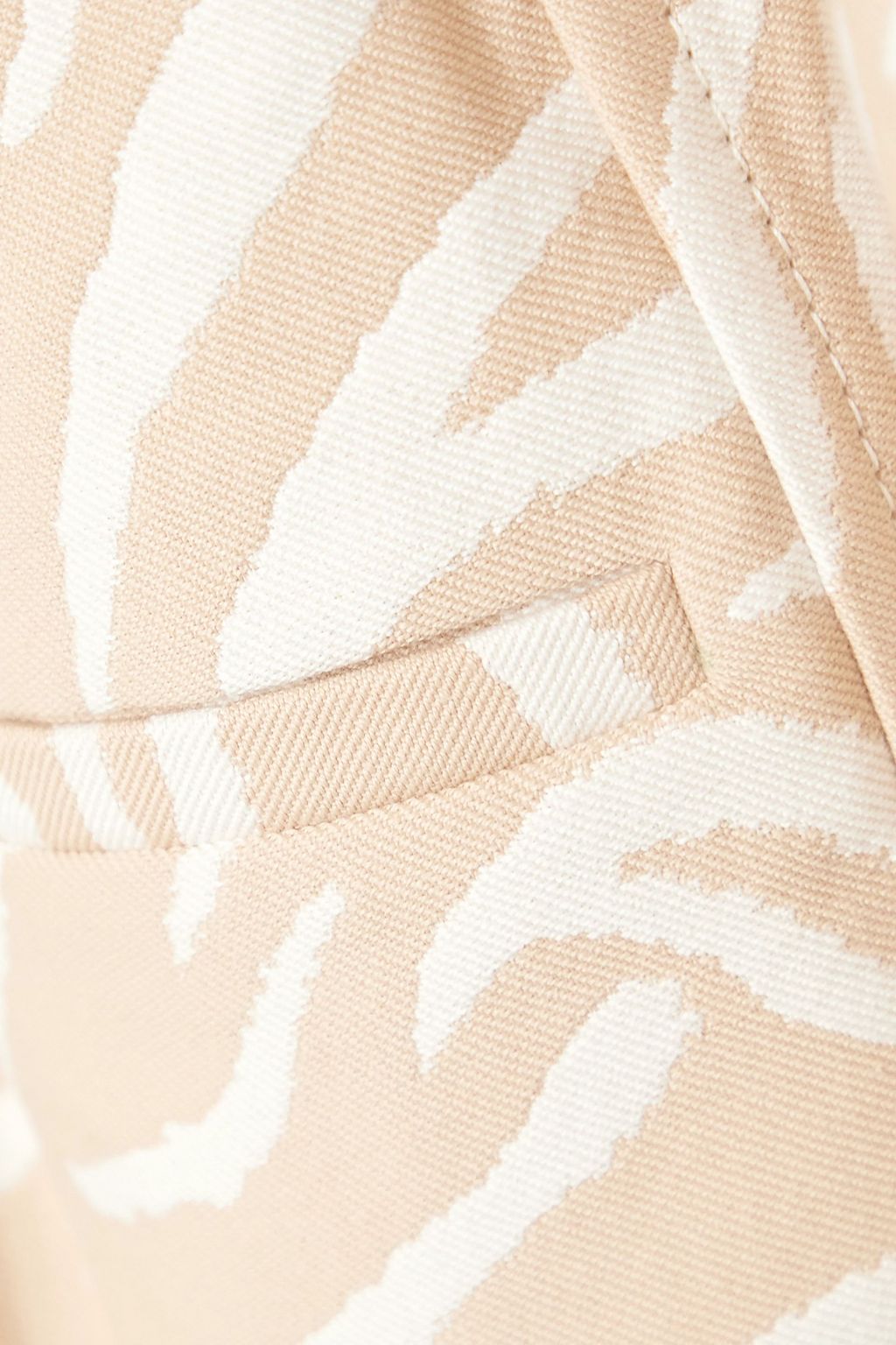LAPOINTE Belted double-breasted cotton-blend zebra-jacquard coat