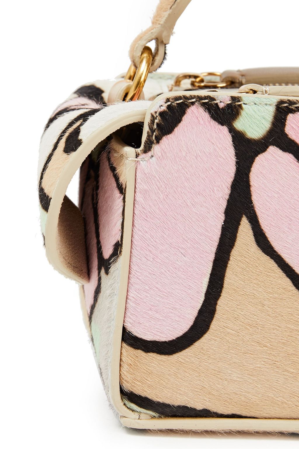 WANDLER Yara Box printed calf hair shoulder bag