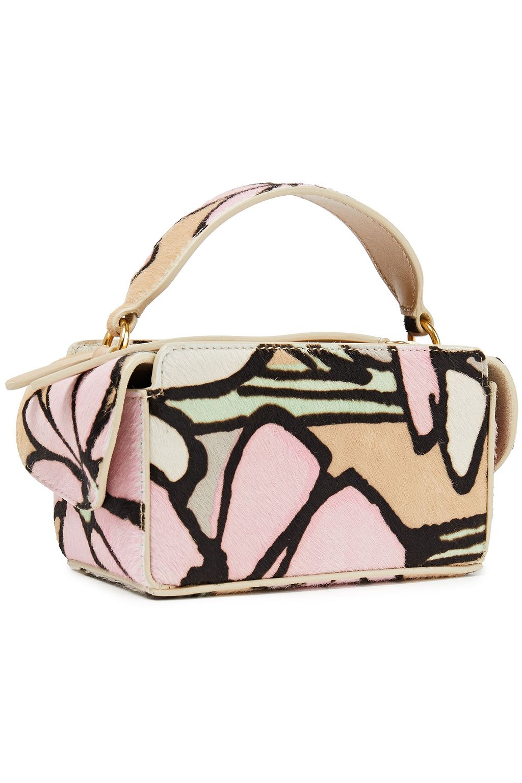 WANDLER Yara Box printed calf hair shoulder bag