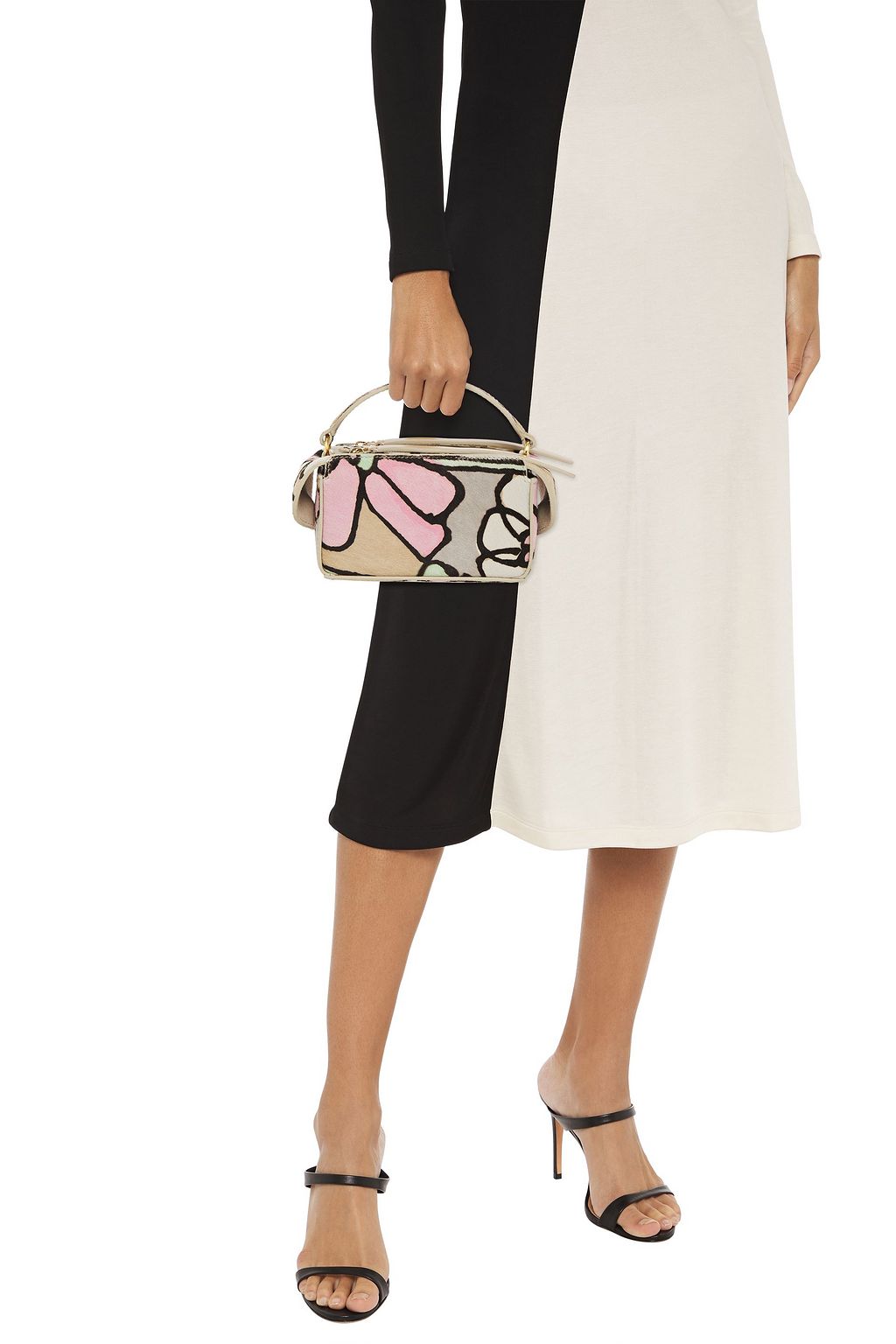 WANDLER Yara Box printed calf hair shoulder bag