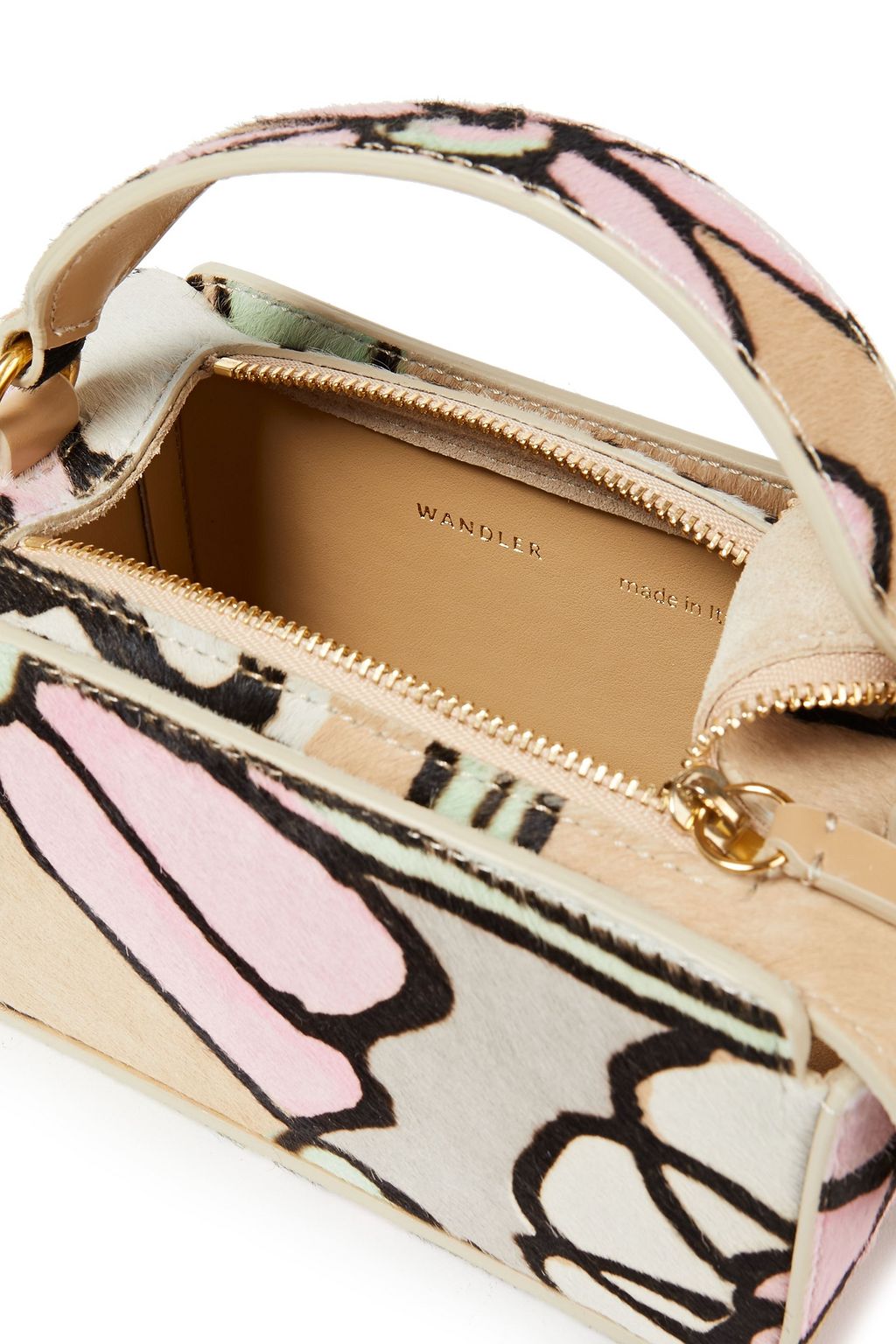 WANDLER Yara Box printed calf hair shoulder bag