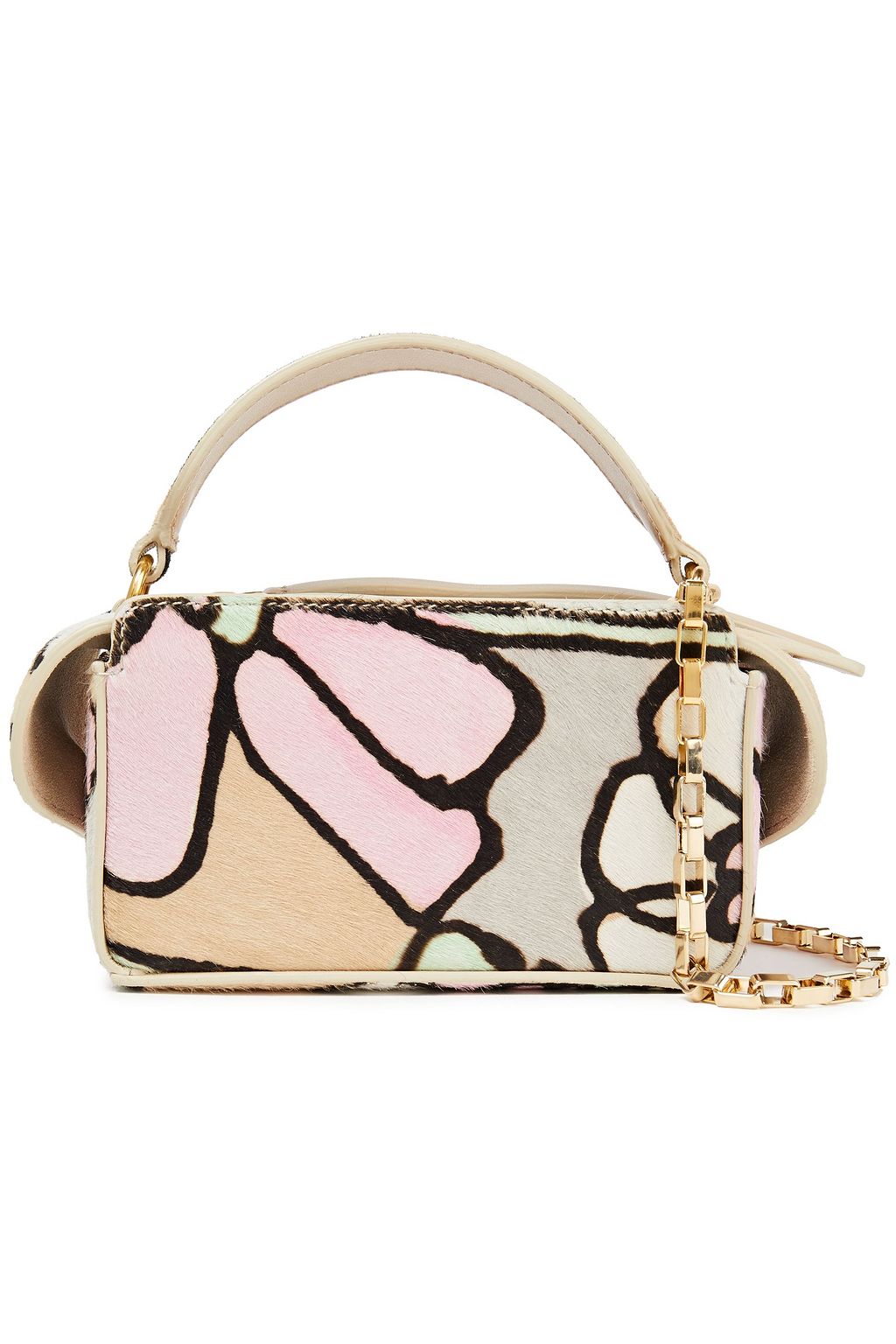 WANDLER Yara Box printed calf hair shoulder bag