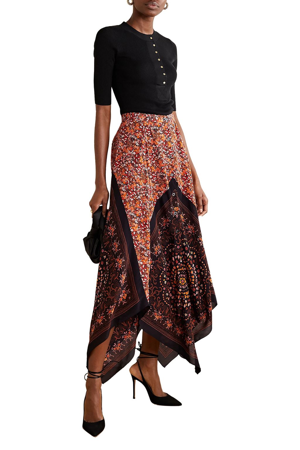 ALTUZARRA Hance floral-print silk crepe de chine maxi skirt