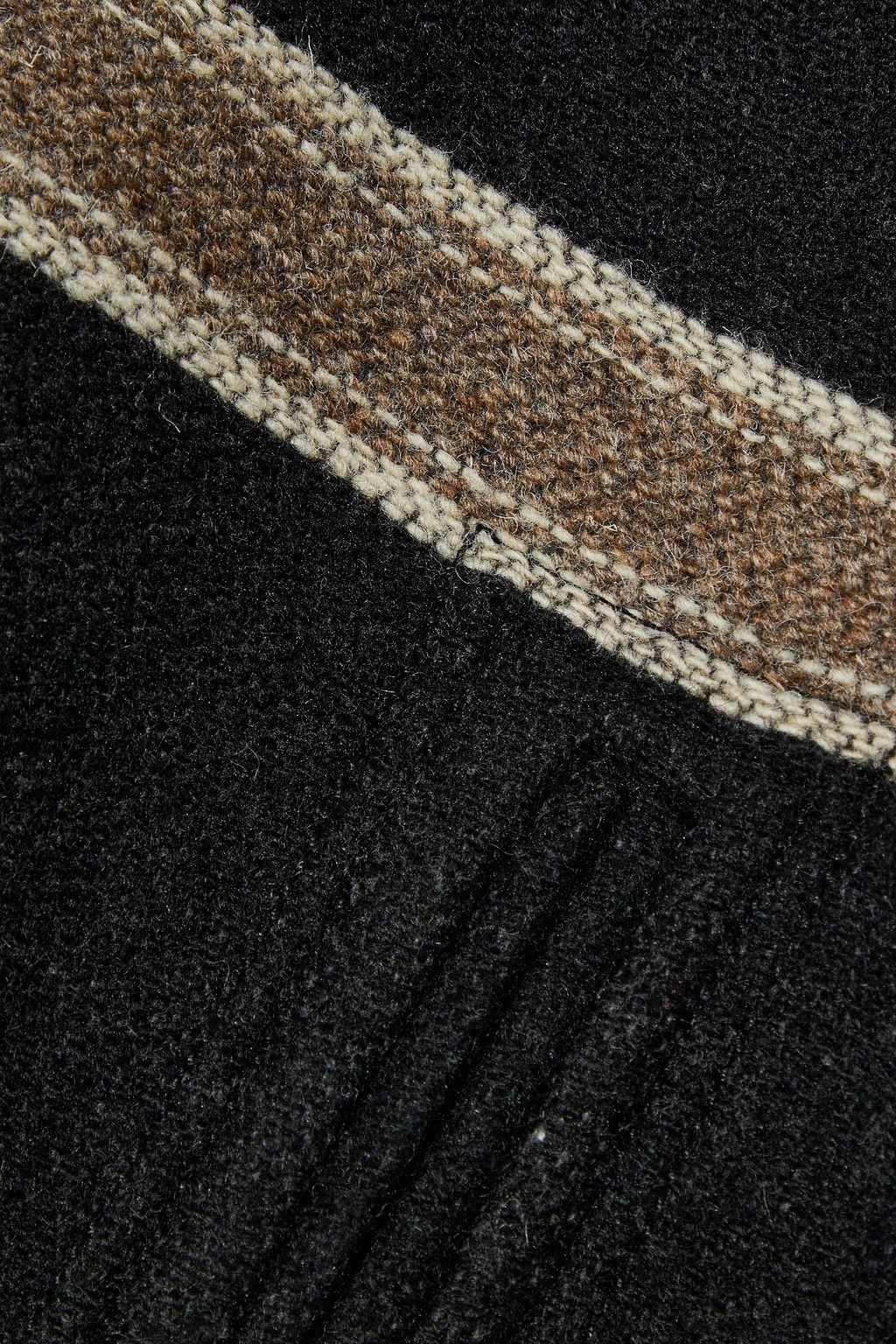 ISABEL MARANT Hollis fringe-trimmed striped wool-blend poncho