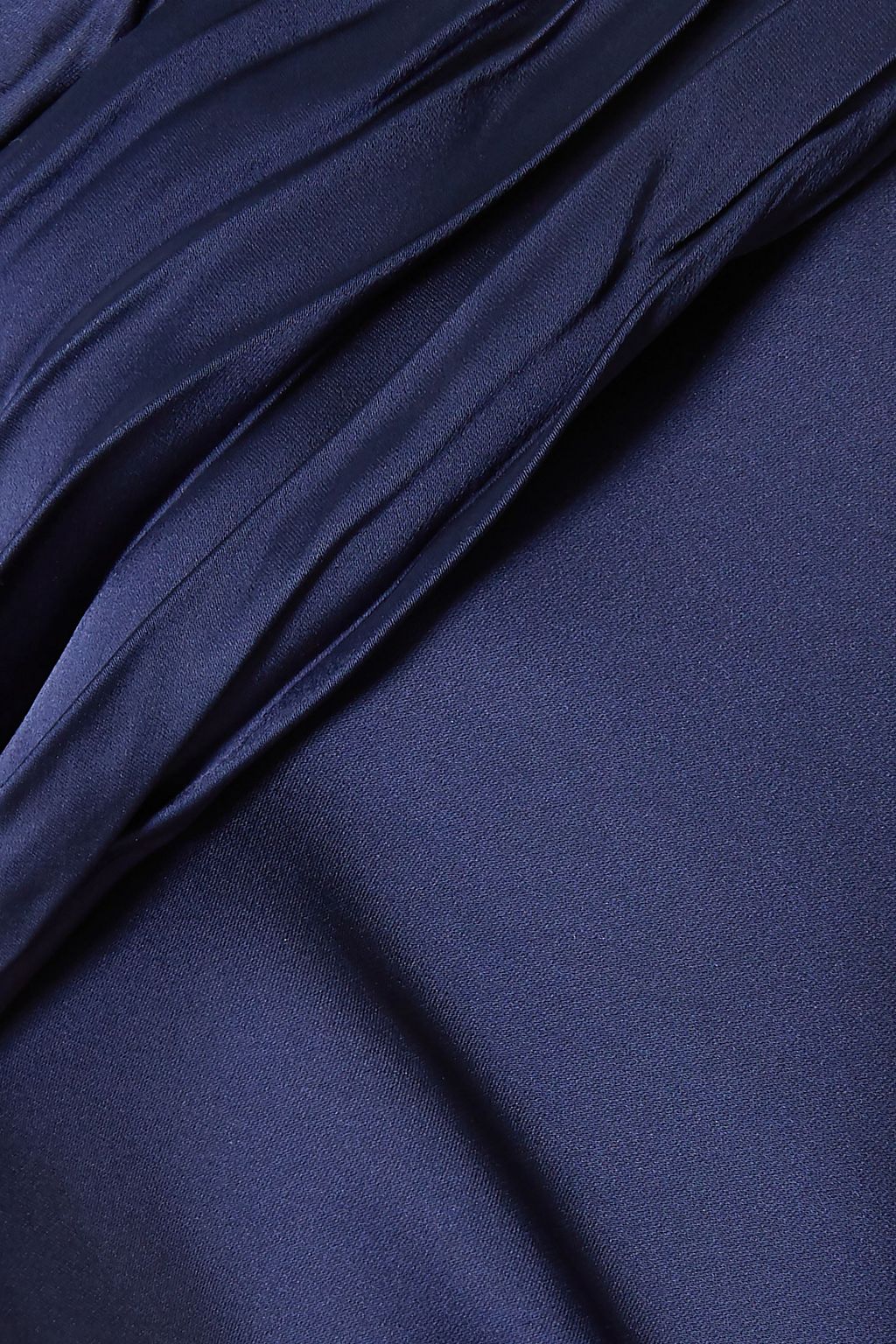 SIMKHAI Layered ruched satin and lace midi dress