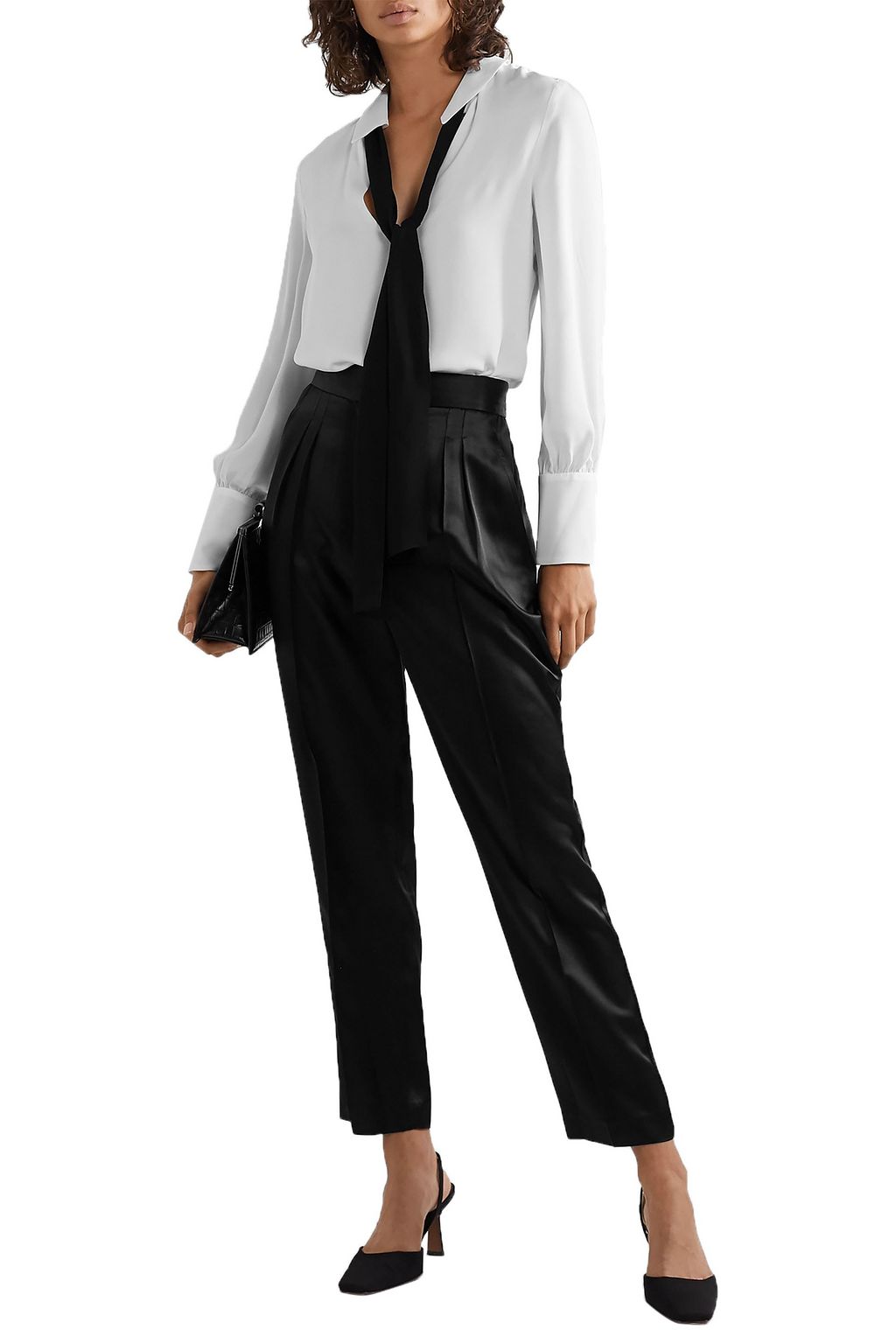 NILI LOTAN Leni pussy-bow silk-georgette blouse