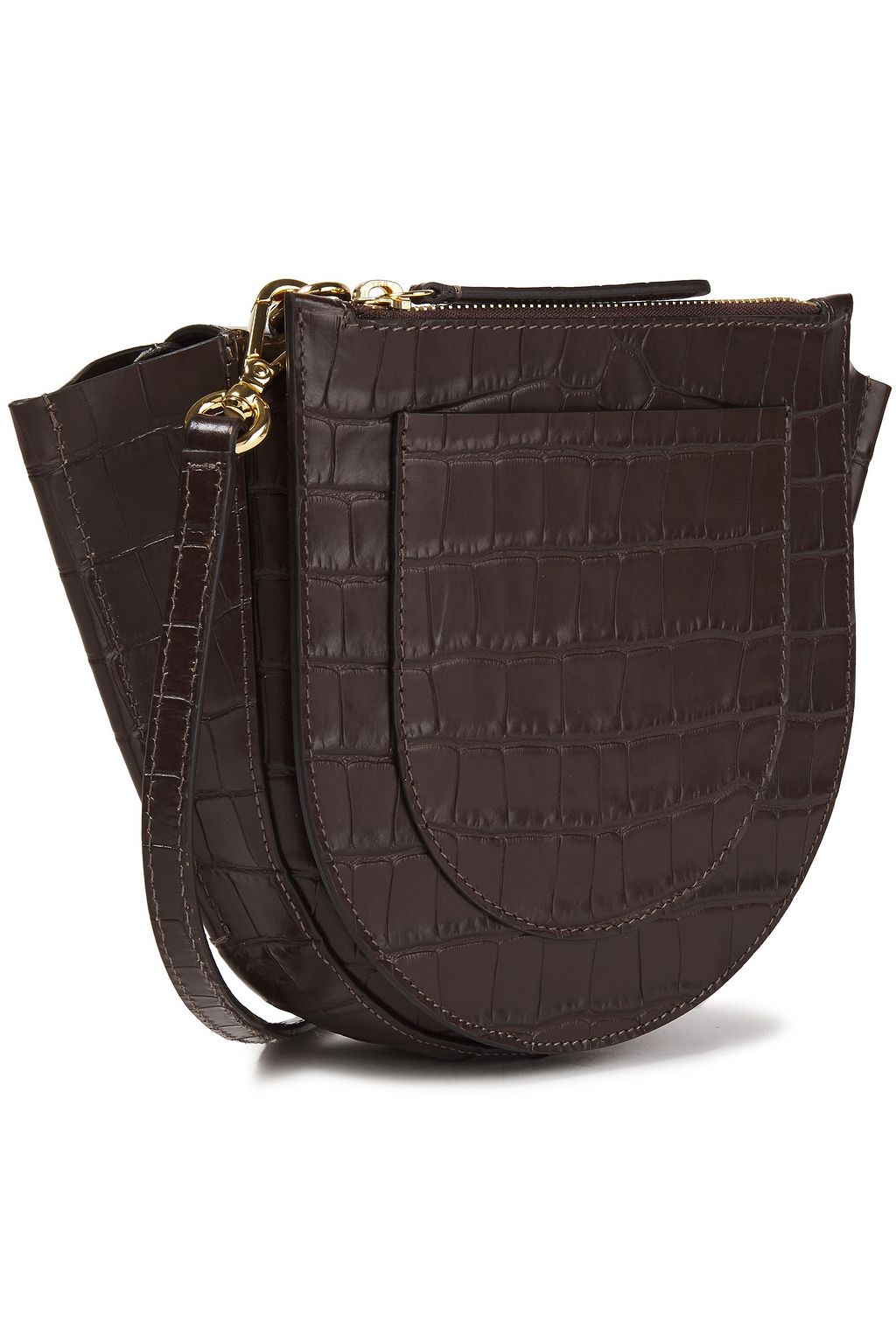 WANDLER Hortensia mini croc-effect leather shoulder bag