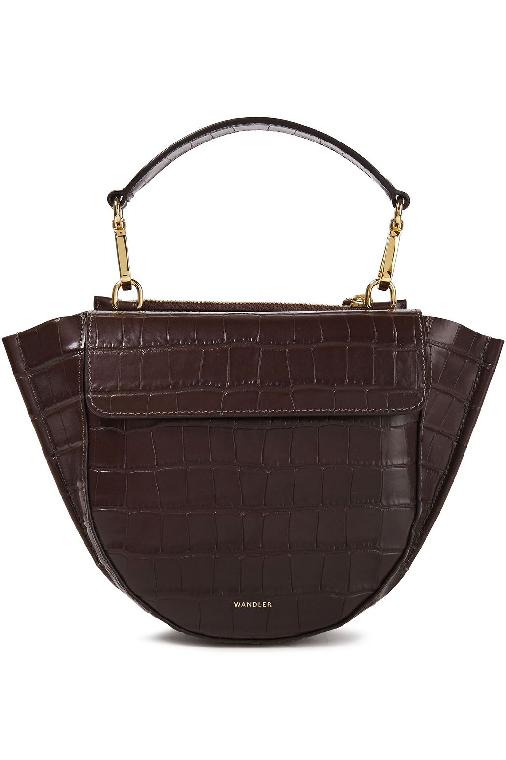 WANDLER Hortensia mini croc-effect leather shoulder bag