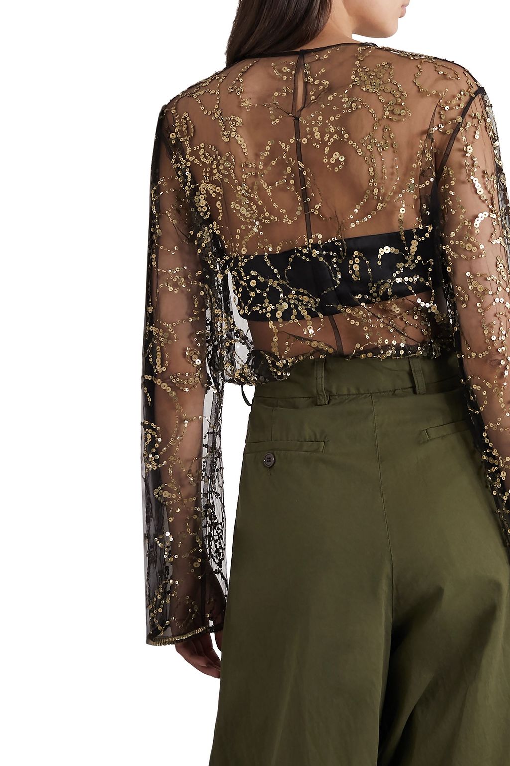 DRIES VAN NOTEN Embellished tulle top