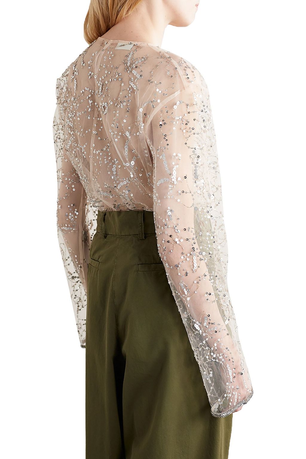 DRIES VAN NOTEN Embellished tulle top