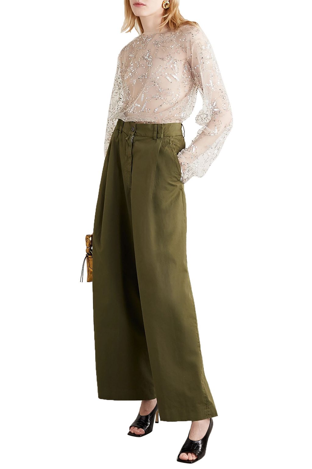 DRIES VAN NOTEN Embellished tulle top