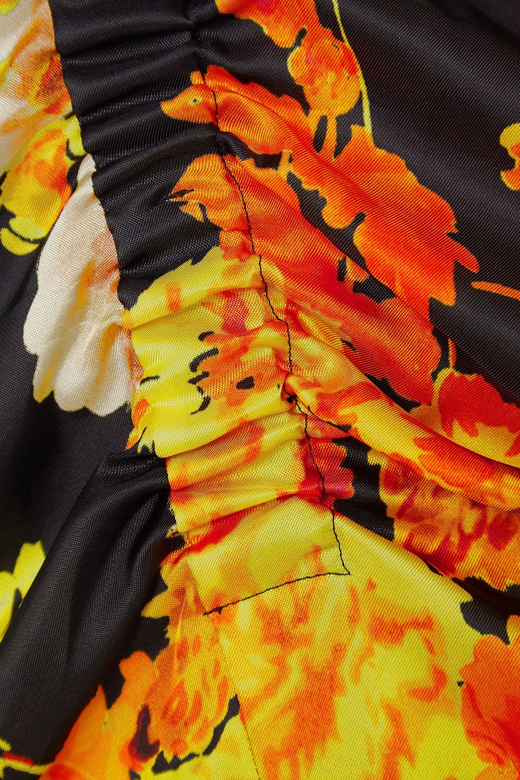 DRIES VAN NOTEN Ruched floral-print satin blouse