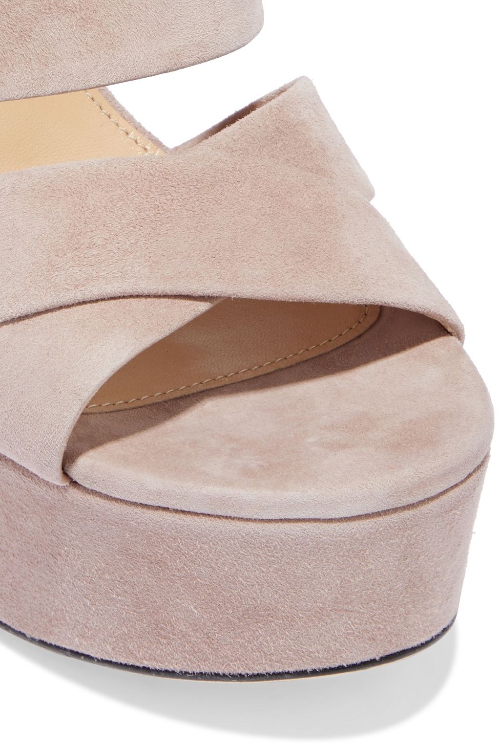 SERGIO ROSSI Elettra studded suede wedge sandals