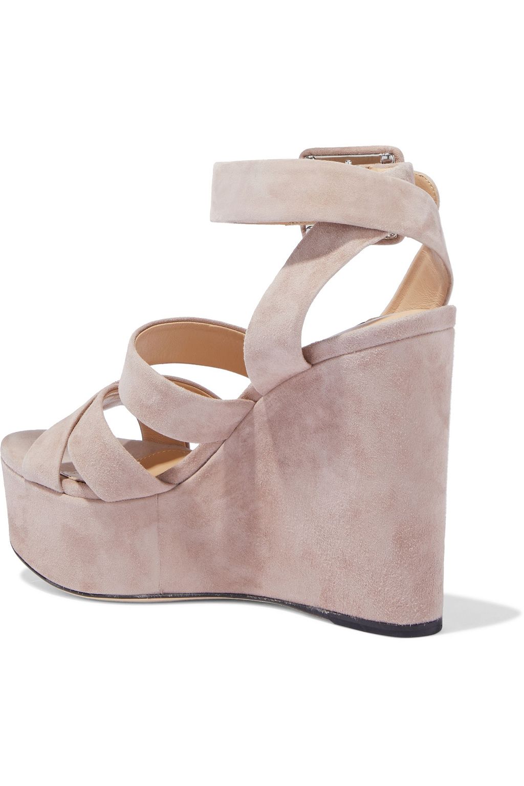SERGIO ROSSI Elettra studded suede wedge sandals