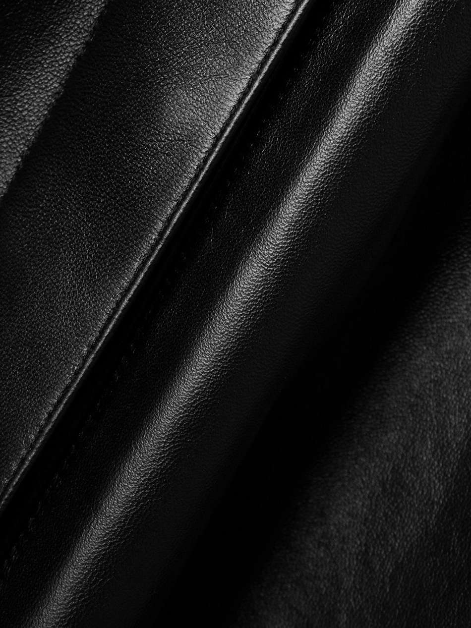 belted leather mini shirt dress