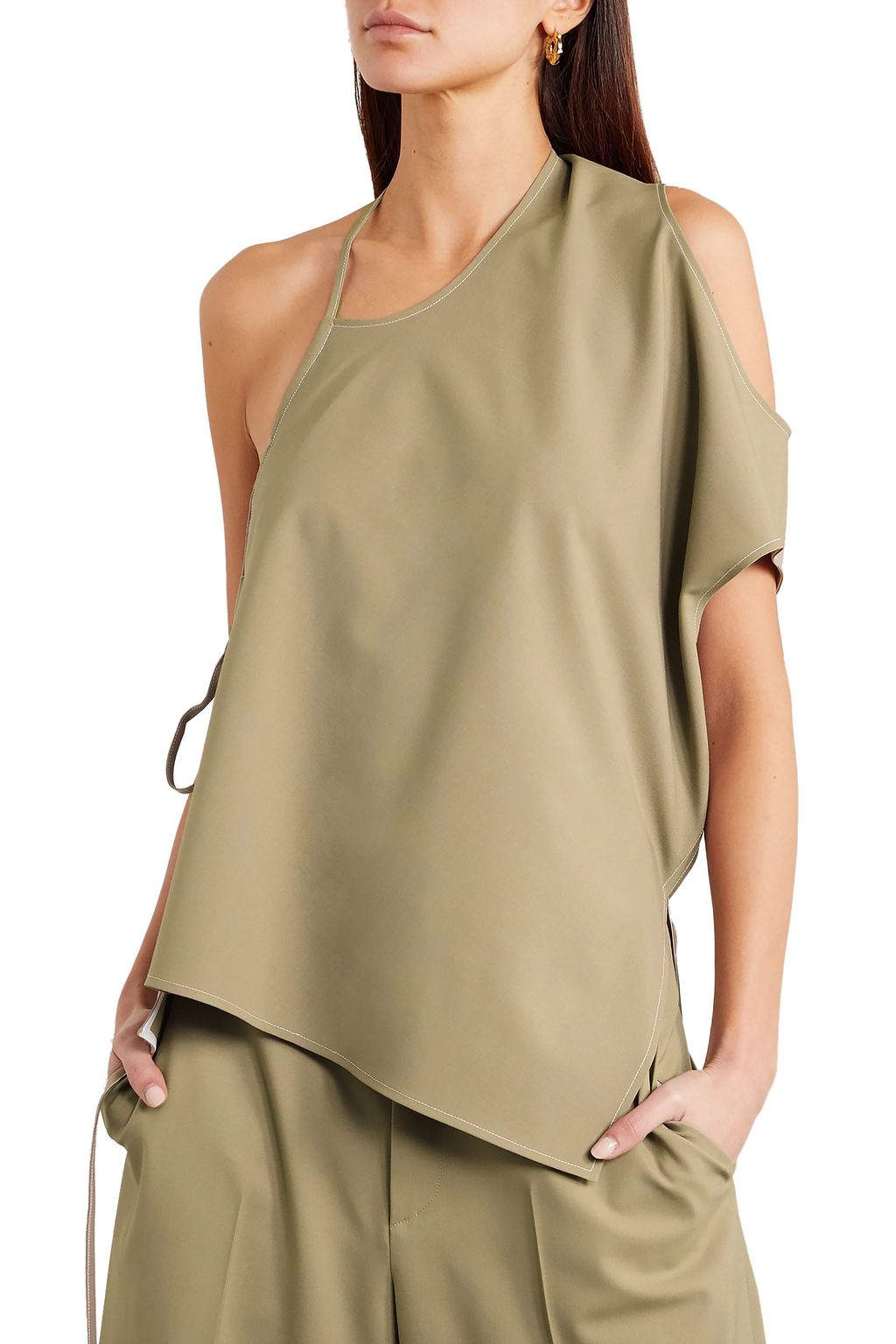 GAUCHERE Phila convertible open-back wool-blend top