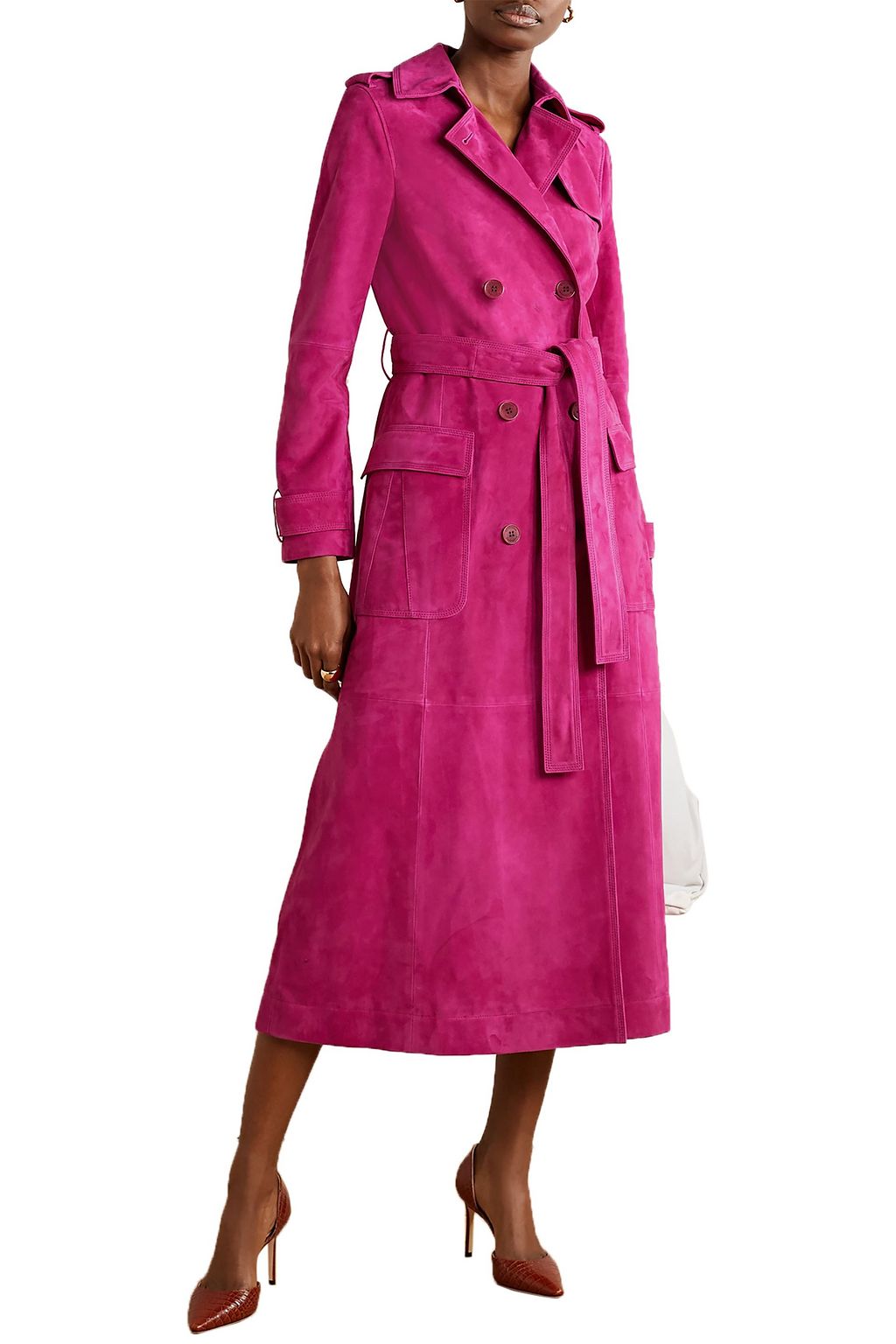 ALTUZARRA Bidwell belted suede trench coat