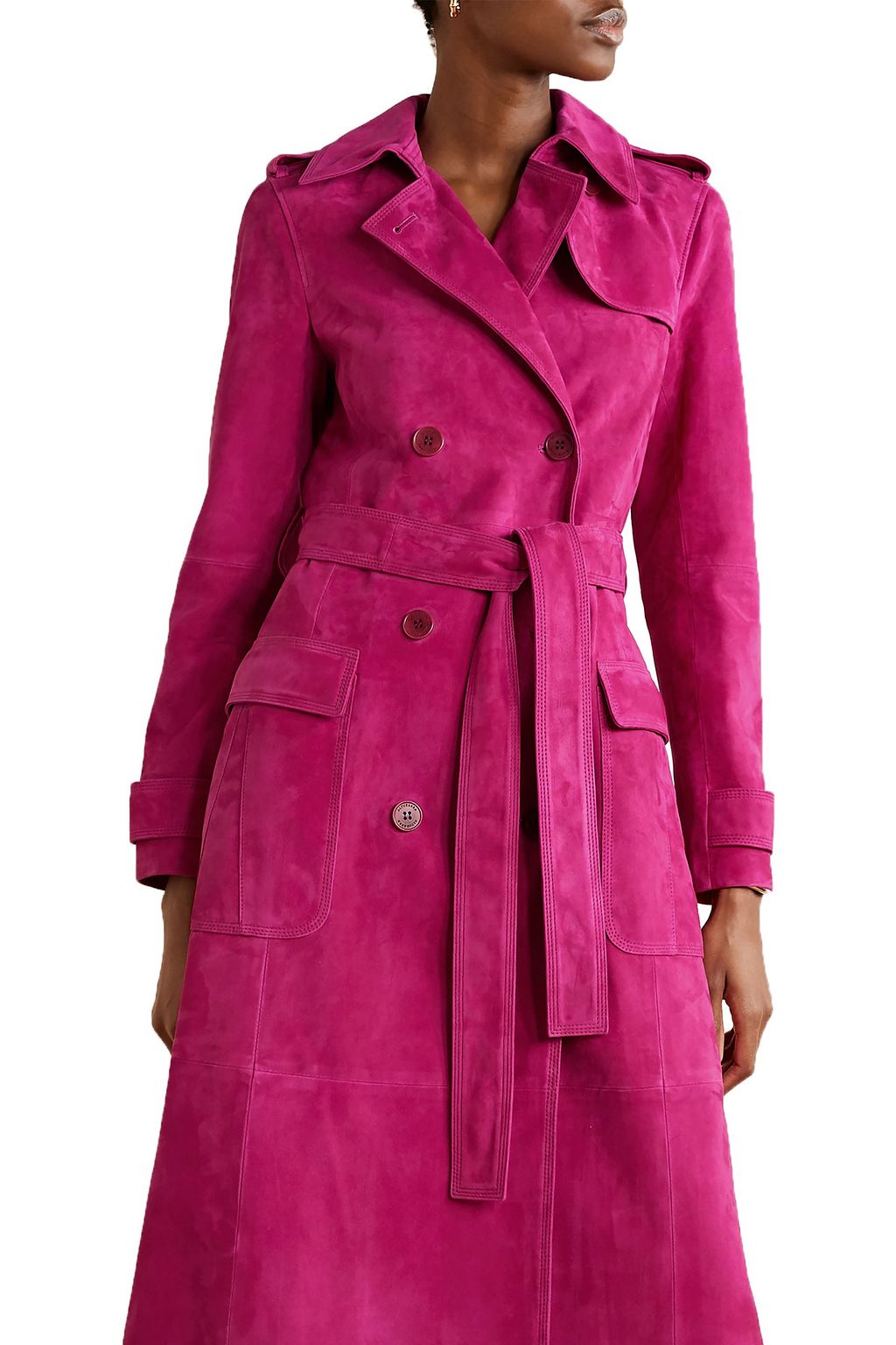 ALTUZARRA Bidwell belted suede trench coat