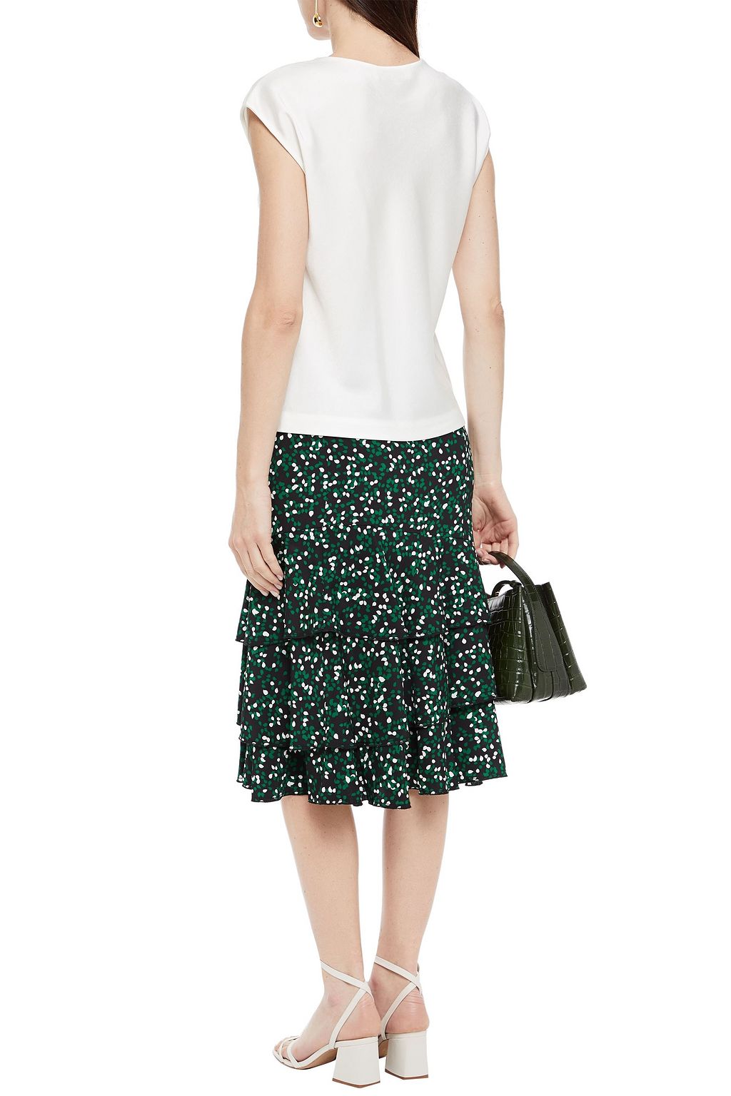 DIANE VON FURSTENBERG Lyanna tiered printed silk-crepe skirt