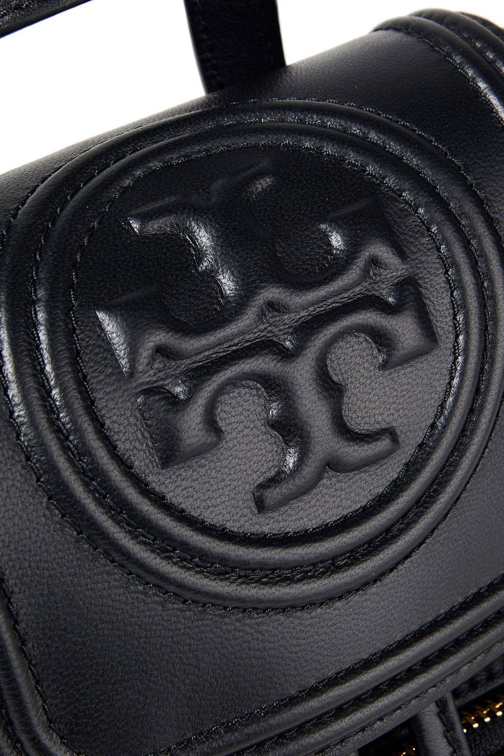 TORY BURCH Tassel-trimmed embossed quilted textured-leather backpack