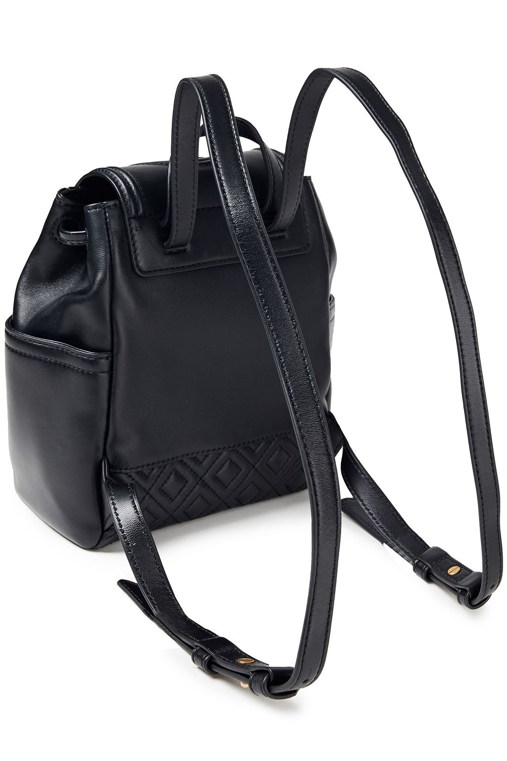TORY BURCH Tassel-trimmed embossed quilted textured-leather backpack