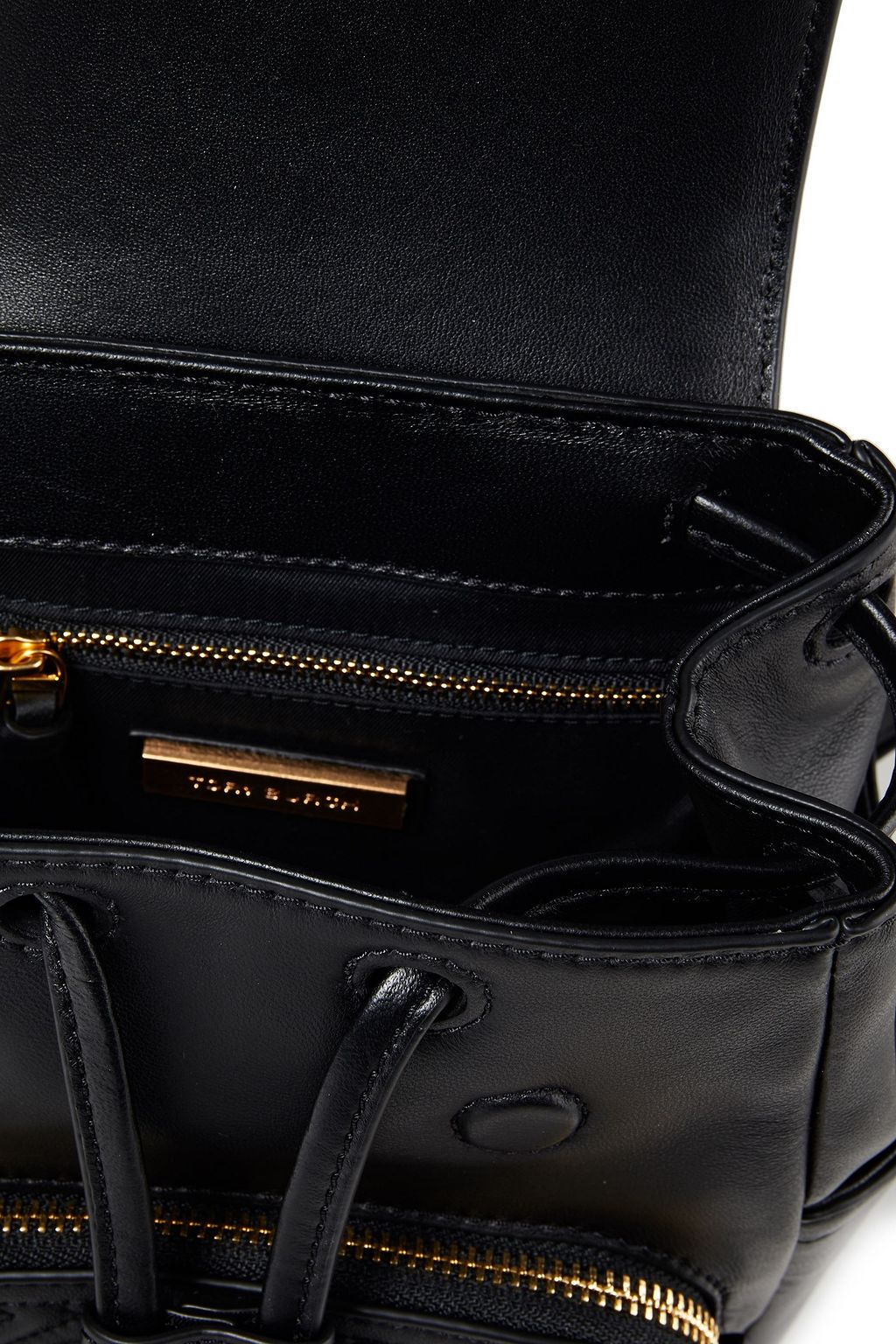 TORY BURCH Tassel-trimmed embossed quilted textured-leather backpack