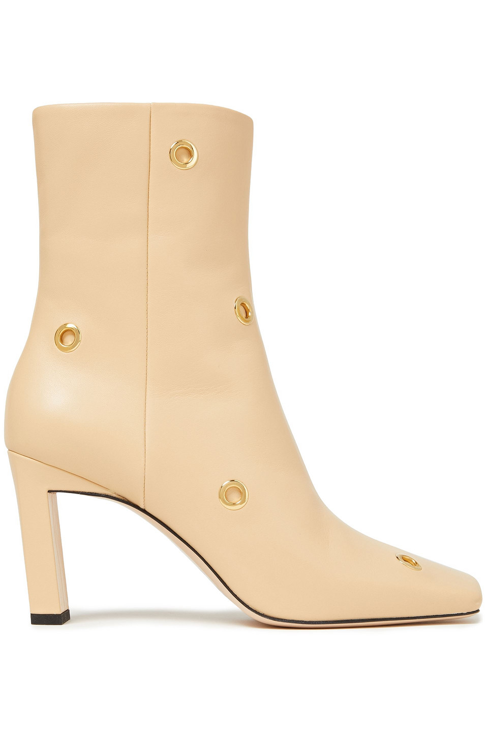 Wandler Woman Isa Eyelet-trimmed Leather Ankle Boots Neutral Size 41
