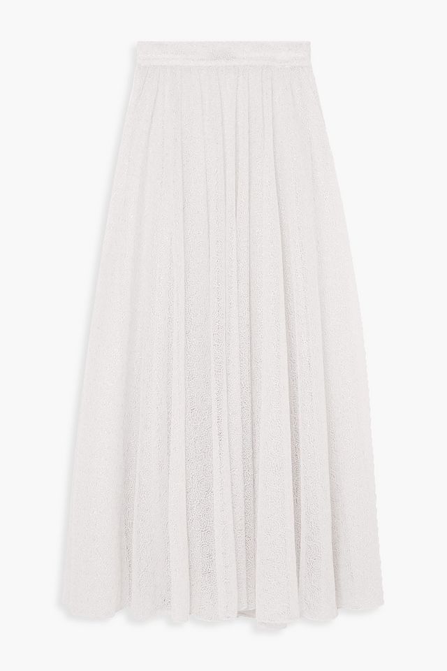Metallic lace maxi skirt