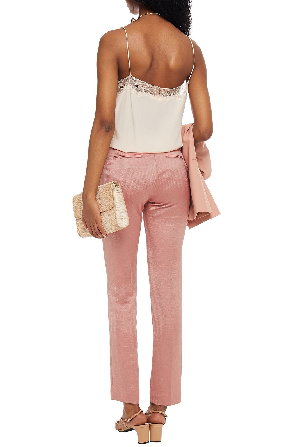 BA&SH Dana satin-jacquard slim-leg pants