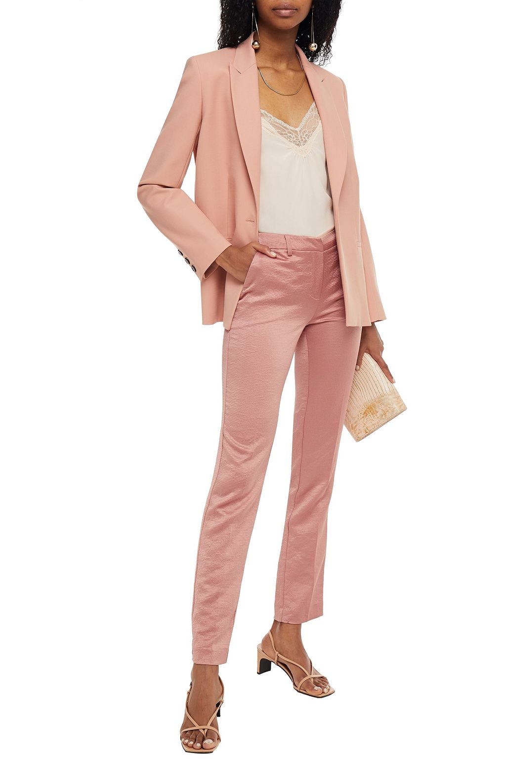BA&SH Dana satin-jacquard slim-leg pants