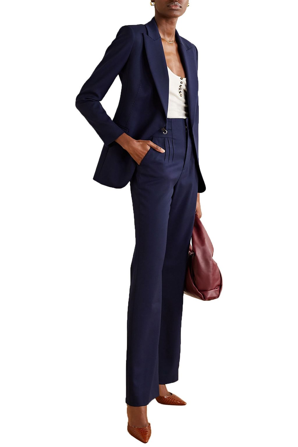 ALTUZARRA Irving belted wool-blend blazer