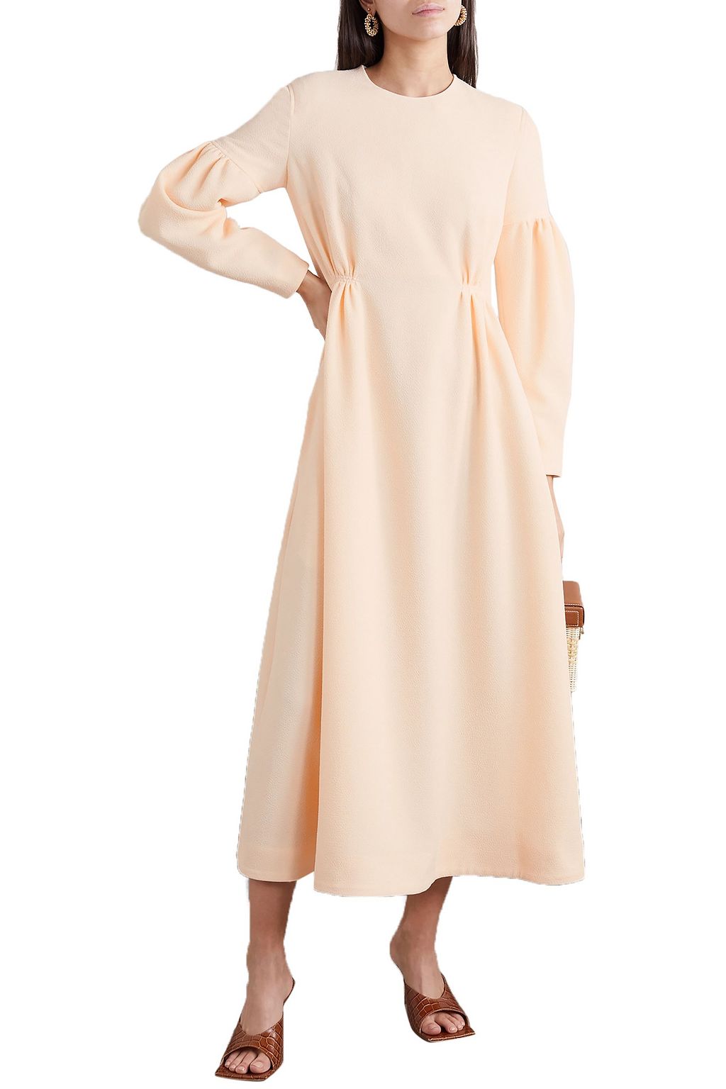 Cream Cerise cloqué midi dress | EMILIA WICKSTEAD | THE OUTNET