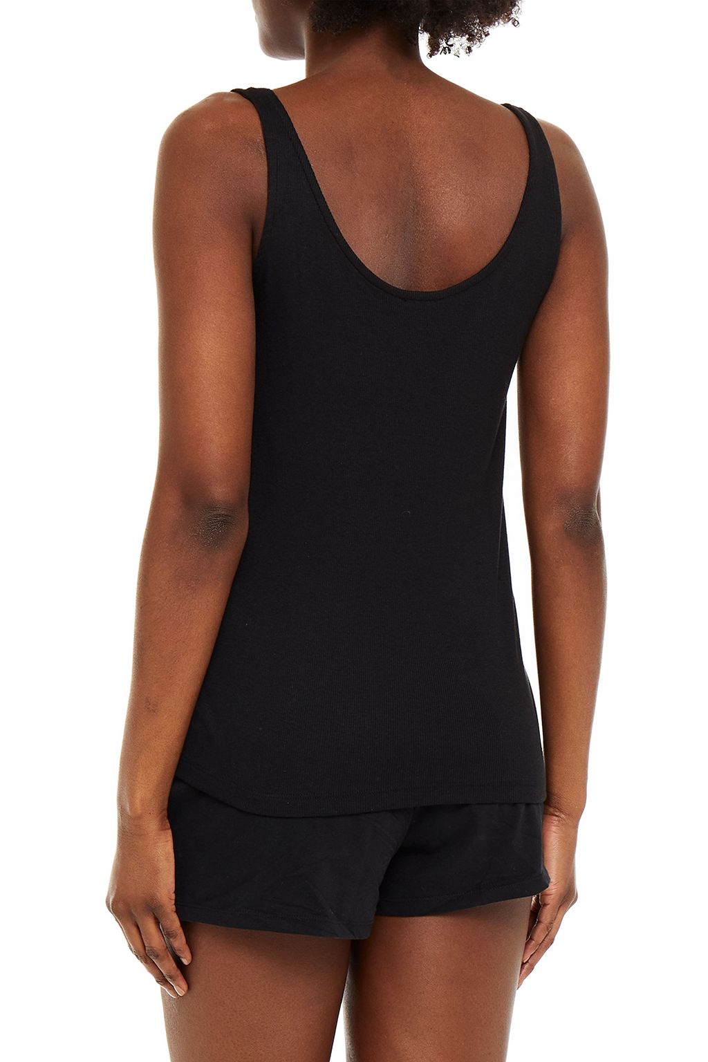 NATURAL SKIN Ribbed organic cotton-blend jersey pajama top