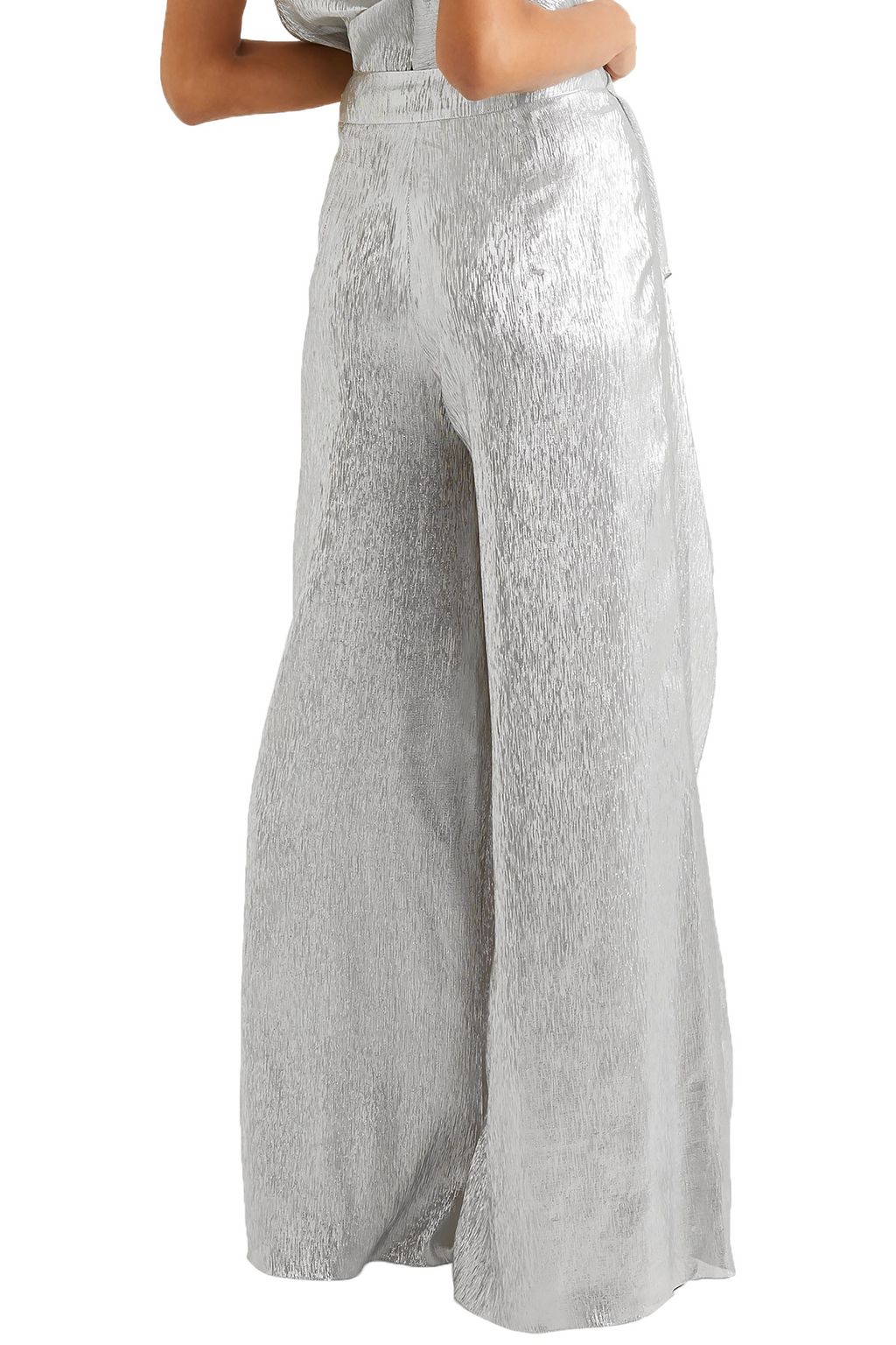 ROLAND MOURET Argott silk-blend Lurex wide-leg pants
