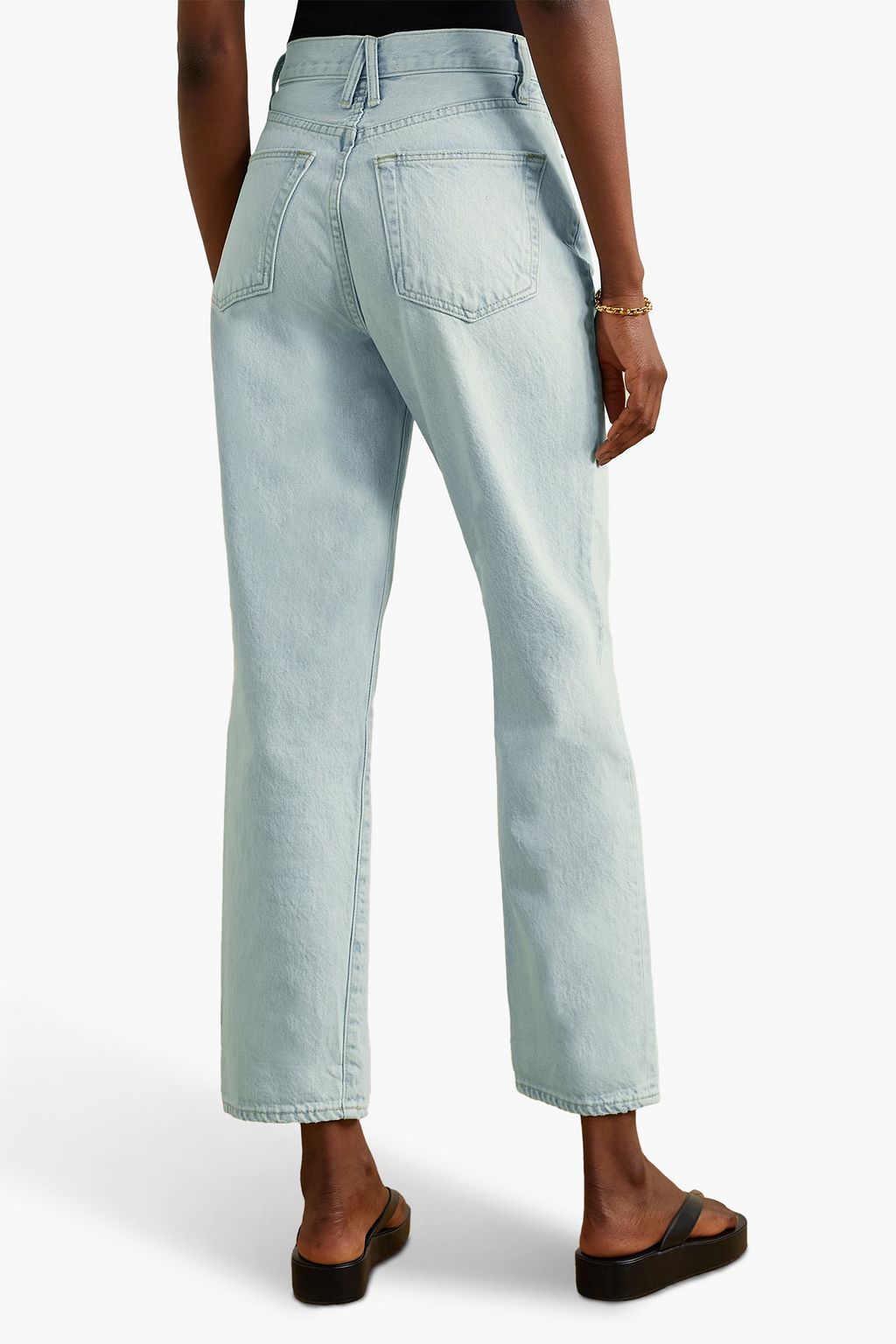 SLVRLAKE Dakota distressed high-rise straight-leg jeans