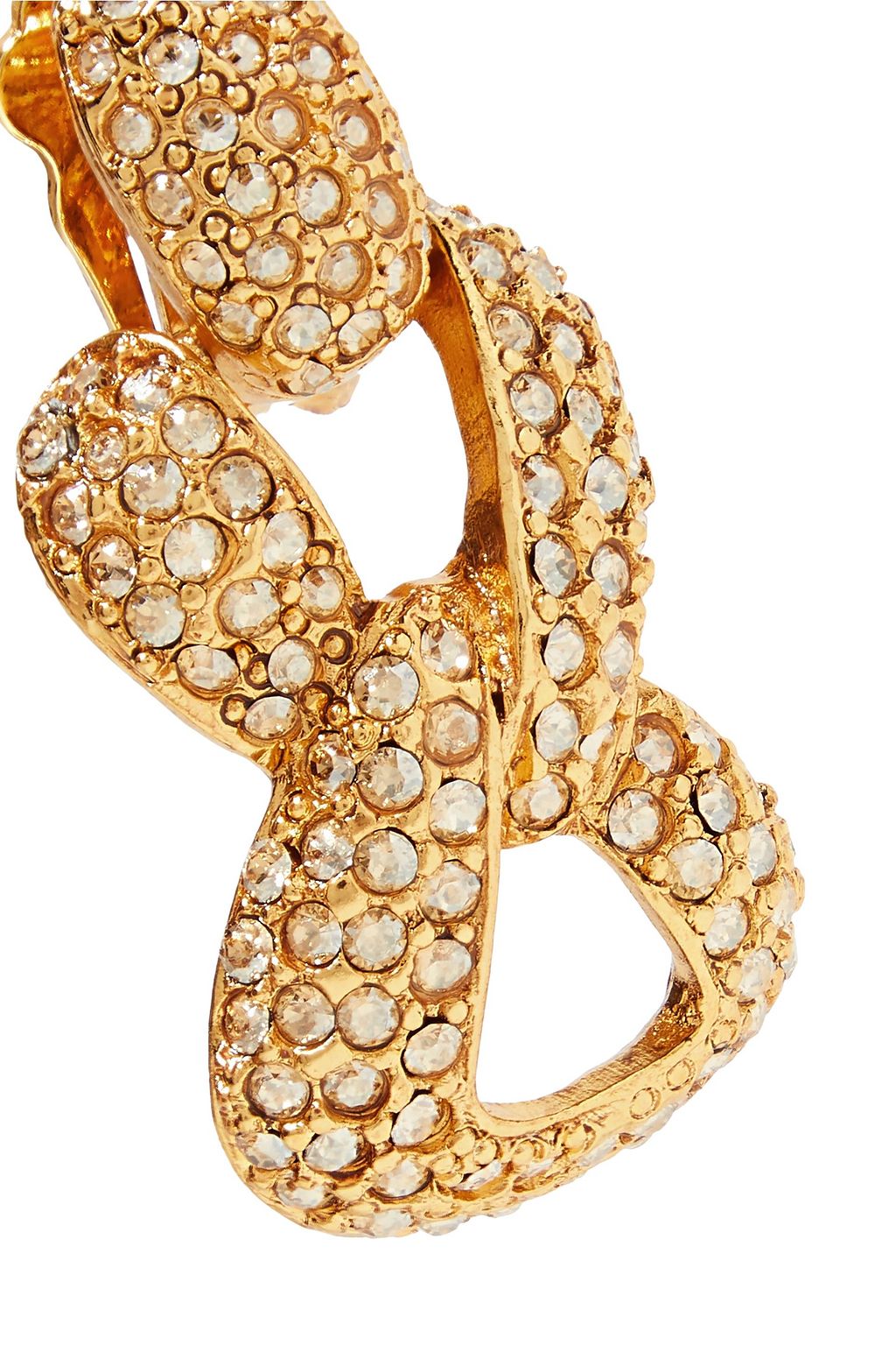 OSCAR DE LA RENTA Gold-tone and crystal clip earrings