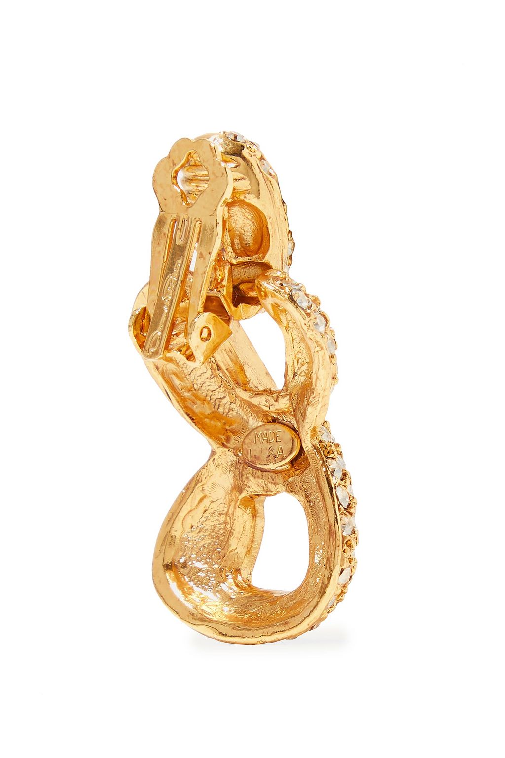 OSCAR DE LA RENTA Gold-tone and crystal clip earrings