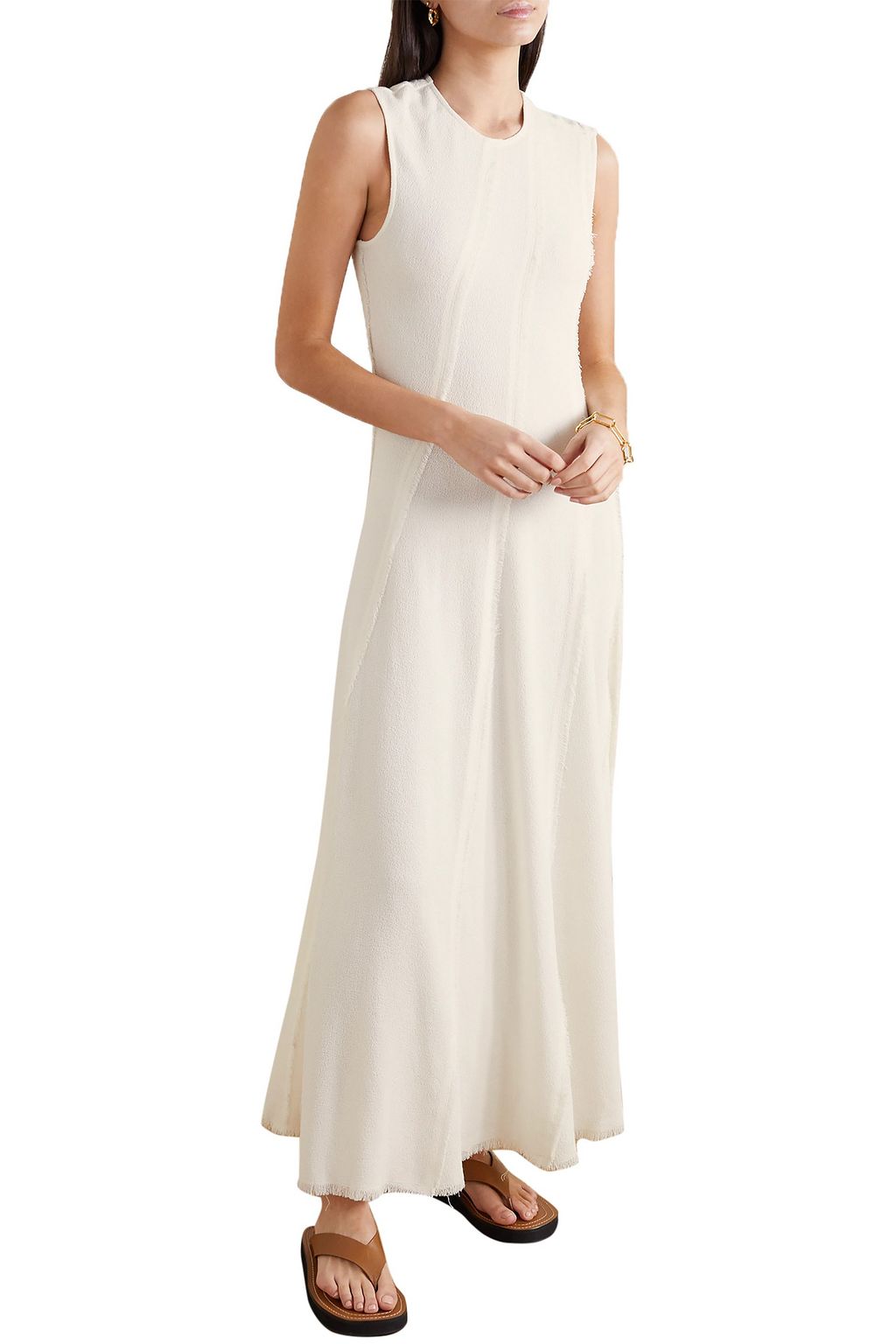 CO Frayed crepe maxi dress