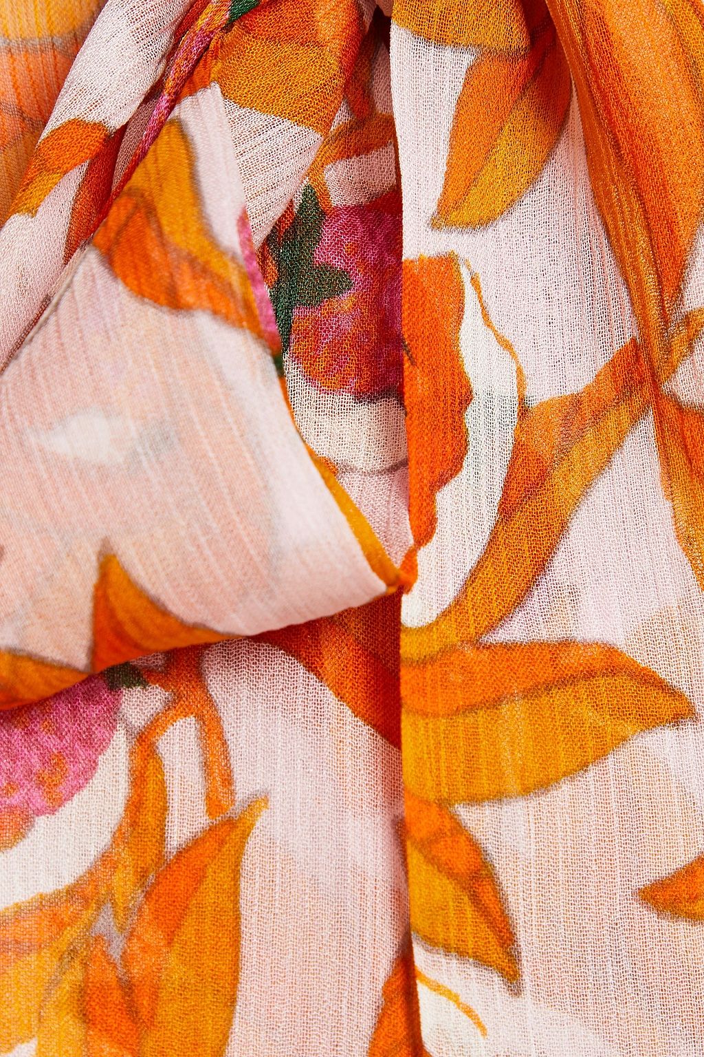 DIANE VON FURSTENBERG Pussy-bow floral-print silk-georgette blouse